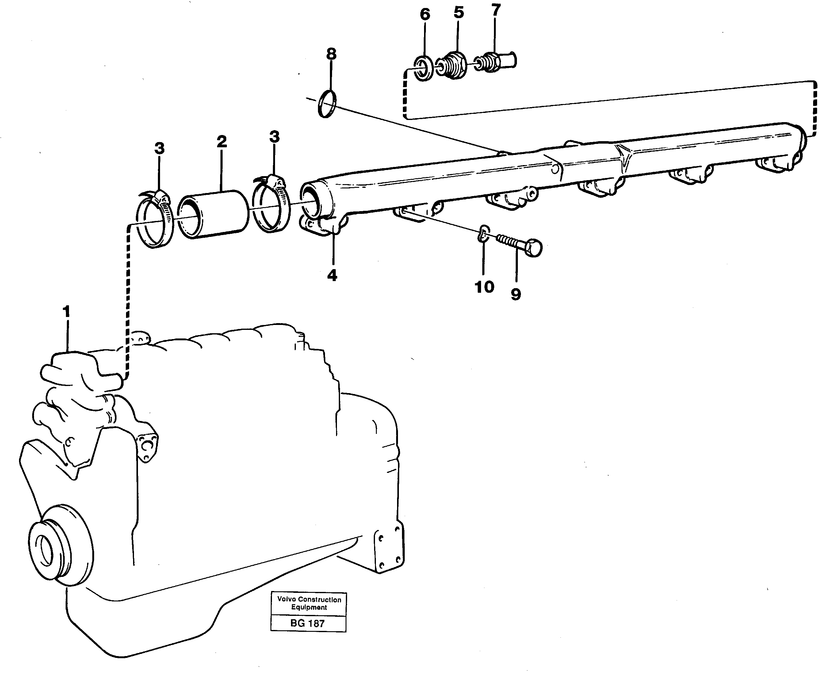 Coolant pipe, cylinder head — volvo parts diagram