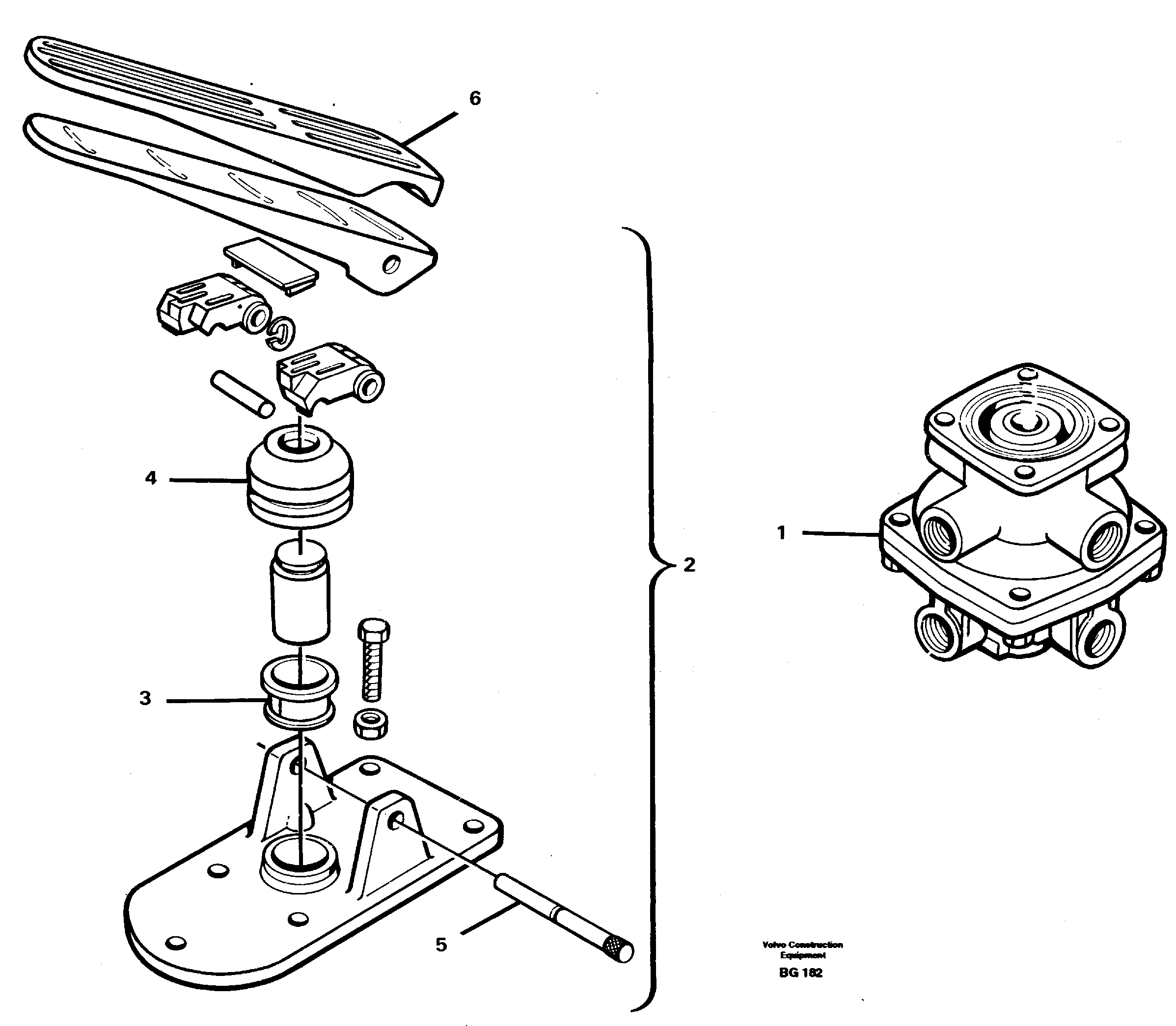 Retarder pedal  SER NO - 1034 — volvo parts diagram