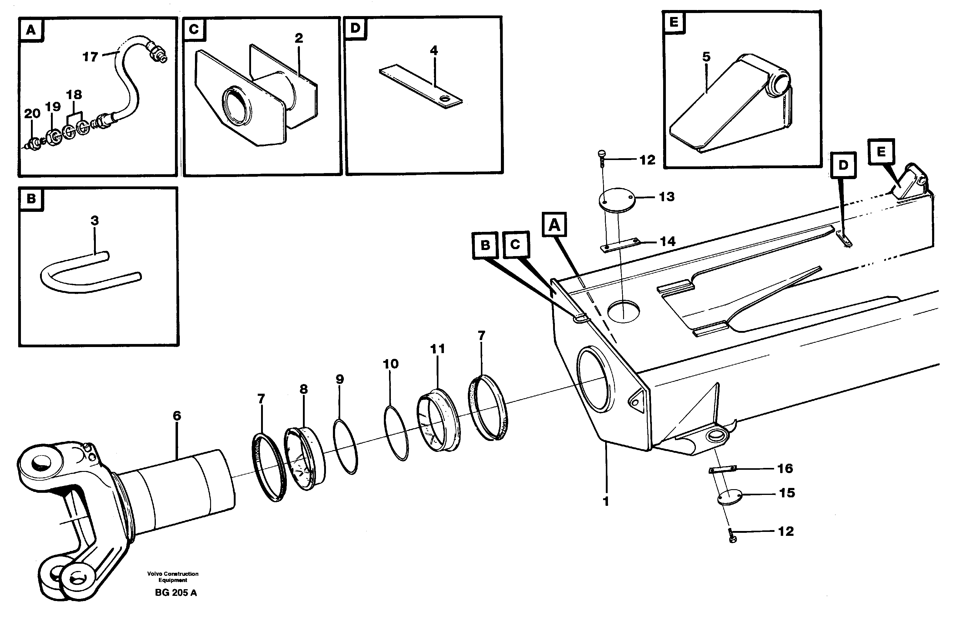 Frame, rear — volvo parts diagram