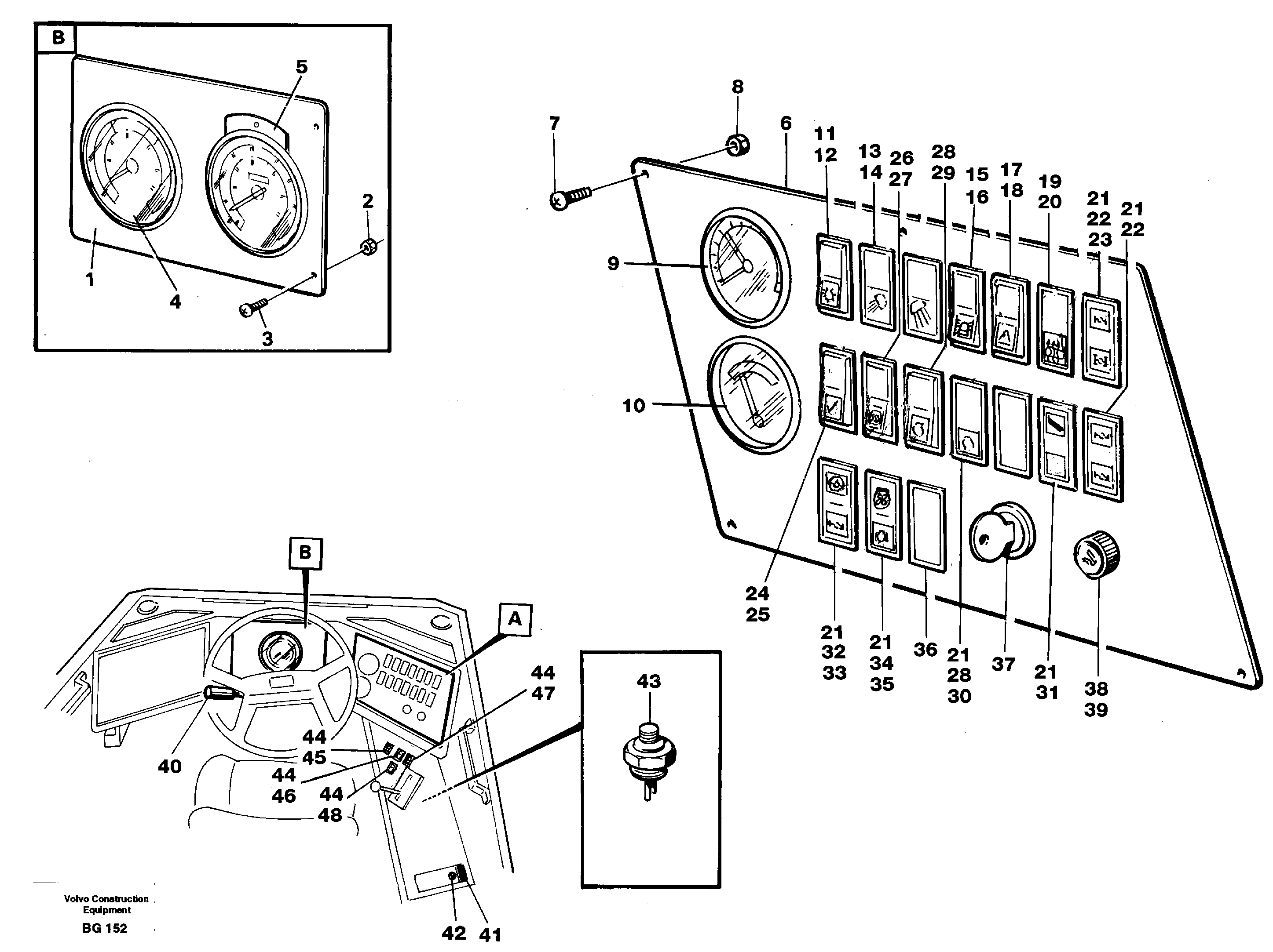 Instrument panel — volvo parts diagram