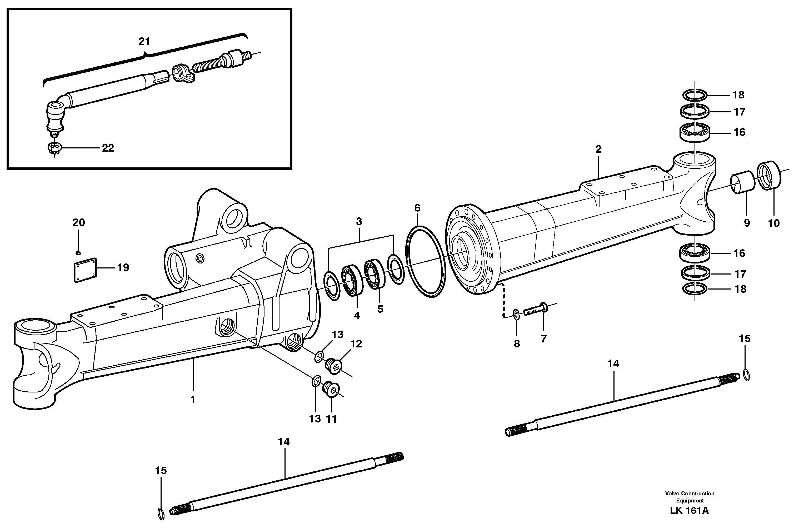 Front axle, Shaft cover — volvo parts diagram