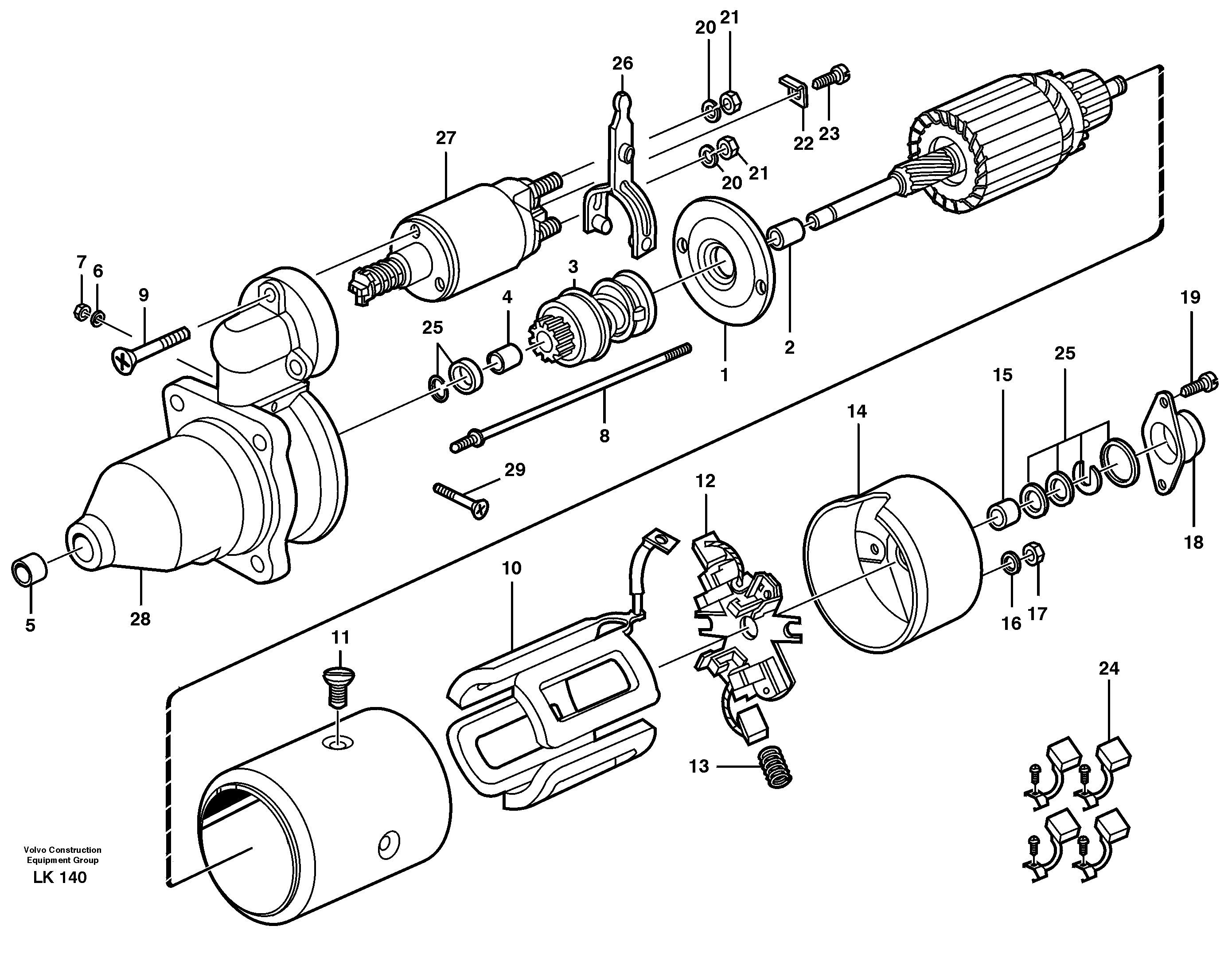 Starter motor — volvo parts diagram