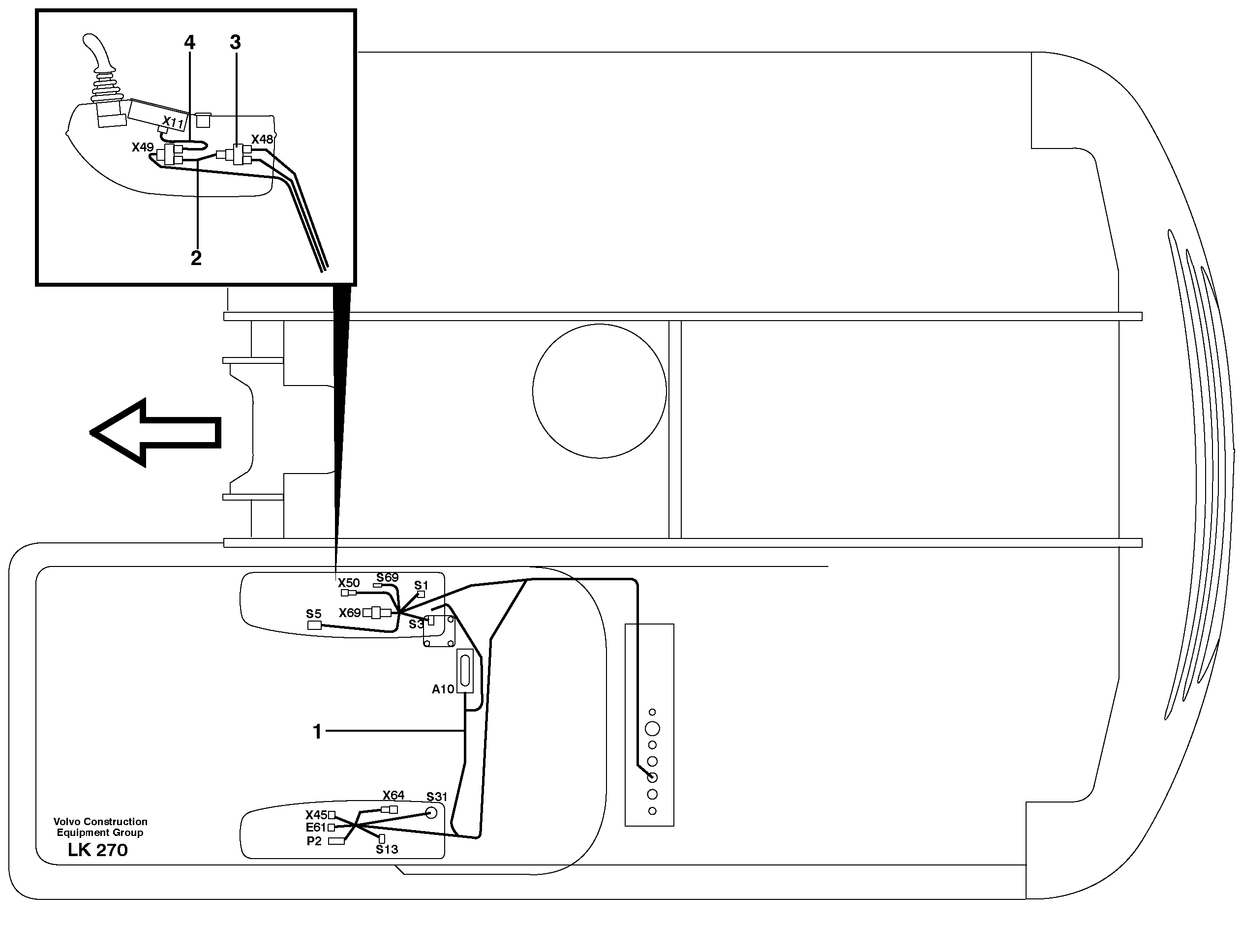 Cable harness, control panel, Rh — volvo parts diagram