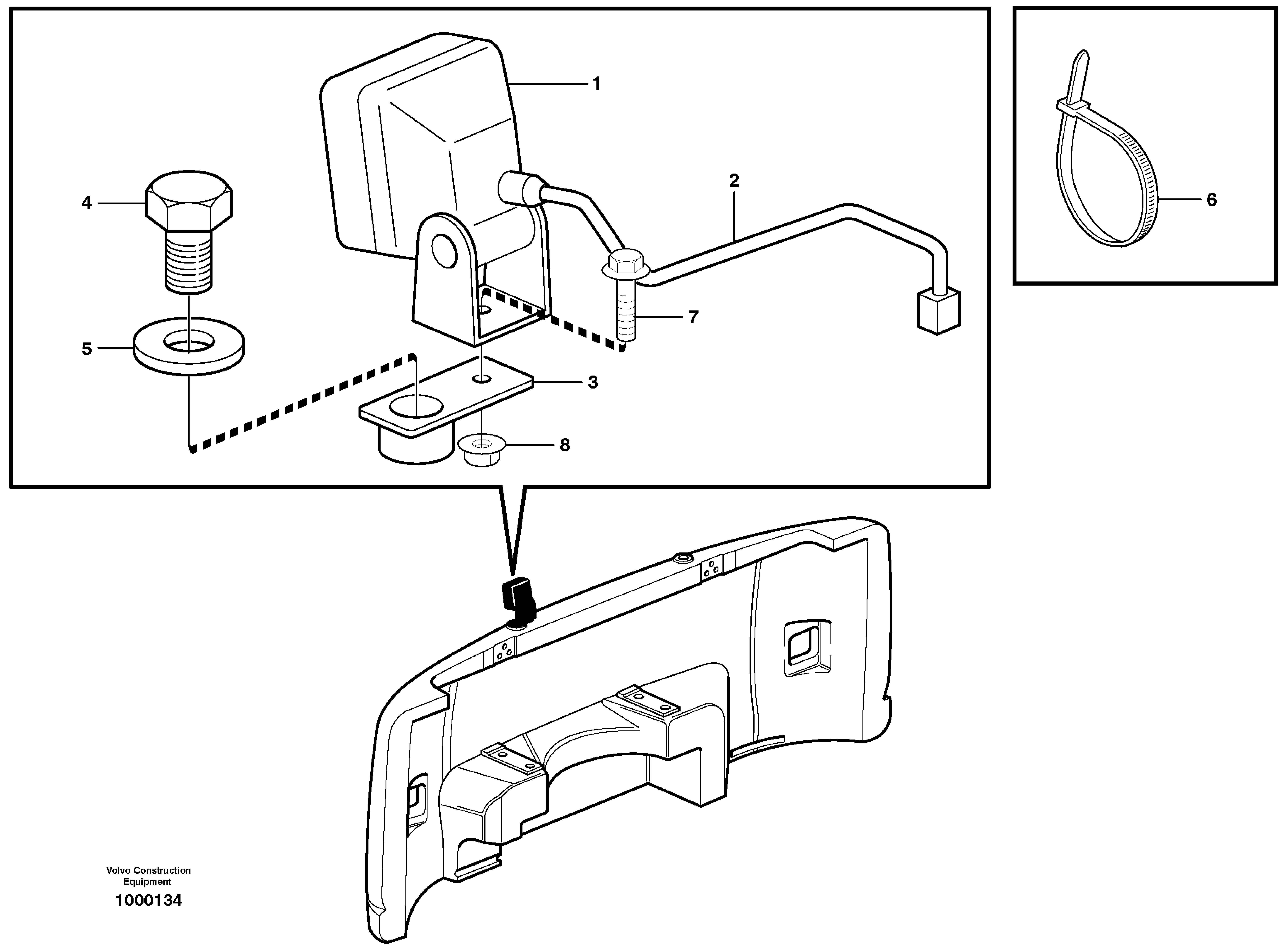 Work lamp, rear 14302824 — volvo parts diagram
