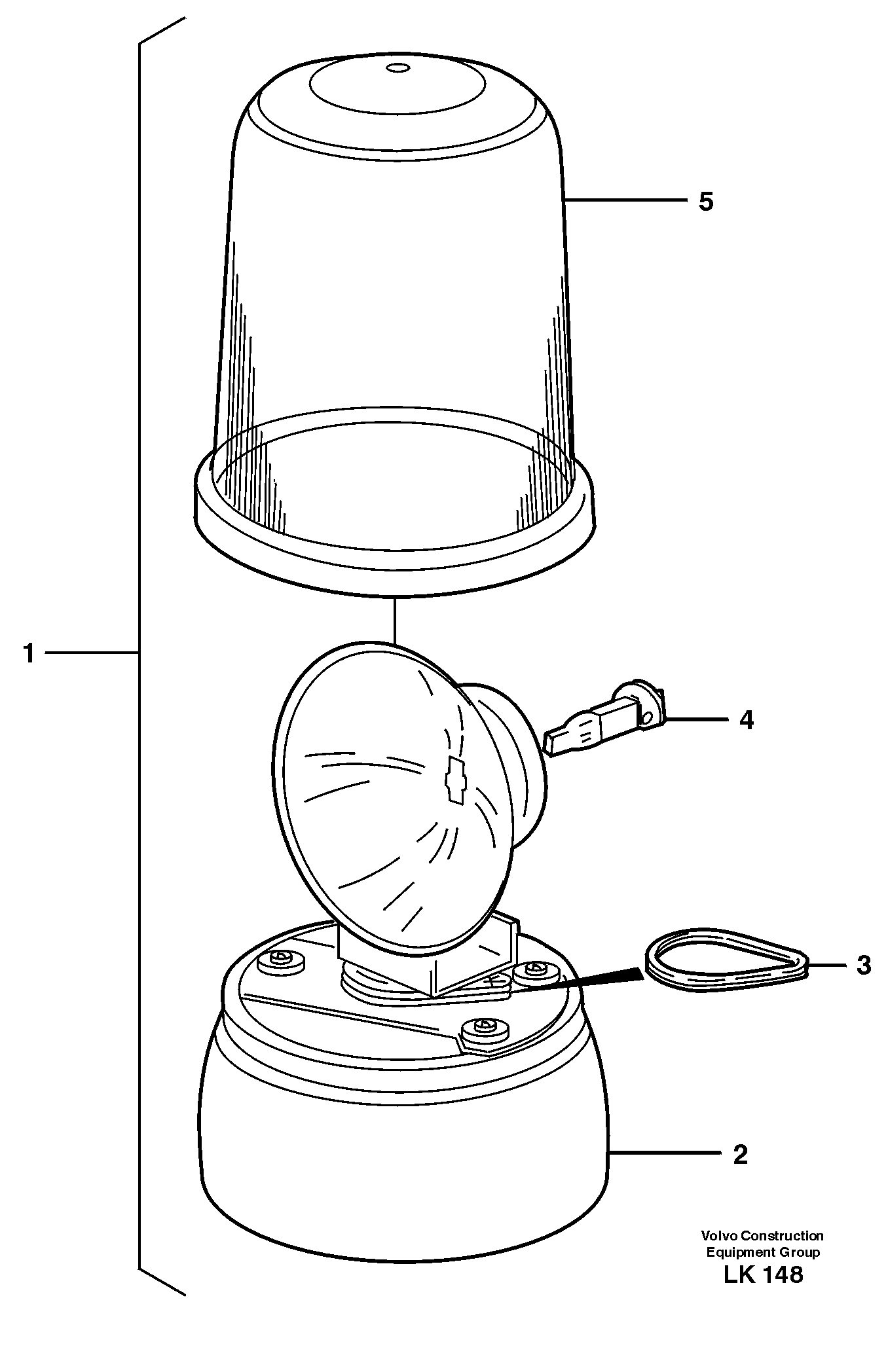 Rotating beacon 14302815 — volvo parts diagram