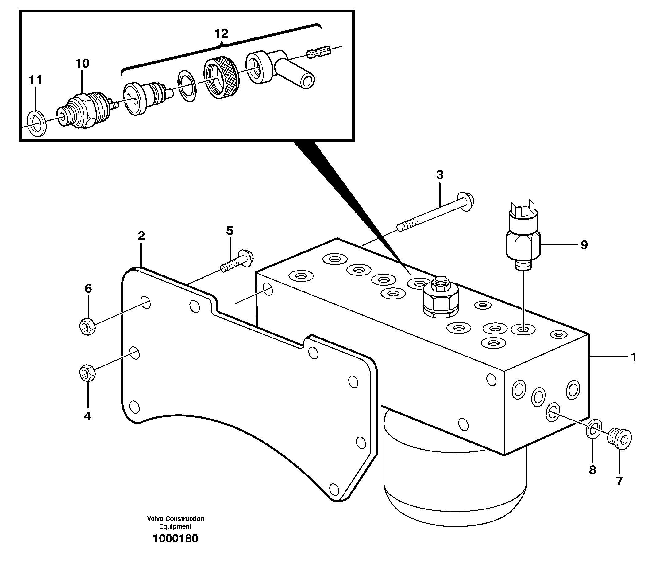 Servo valve body with fitting parts  SER NO 1241 - — volvo parts diagram