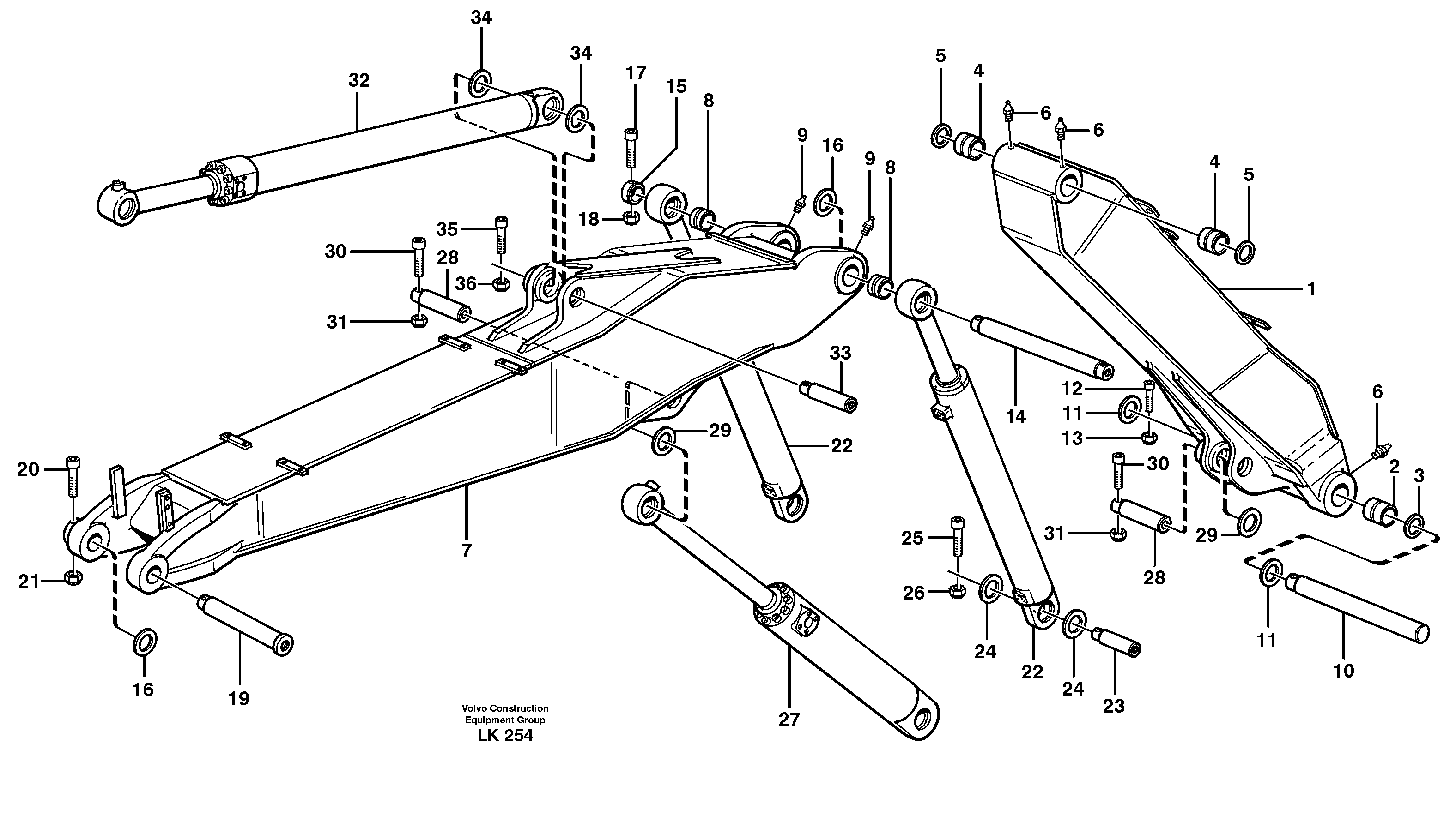 Adjustable boom, 4,7m  14303101 — volvo parts diagram