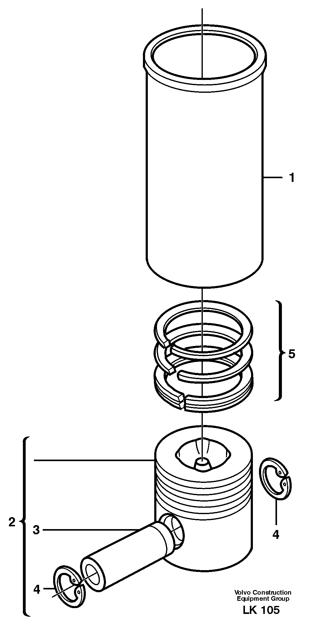 Cylinder liner and piston — volvo parts diagram