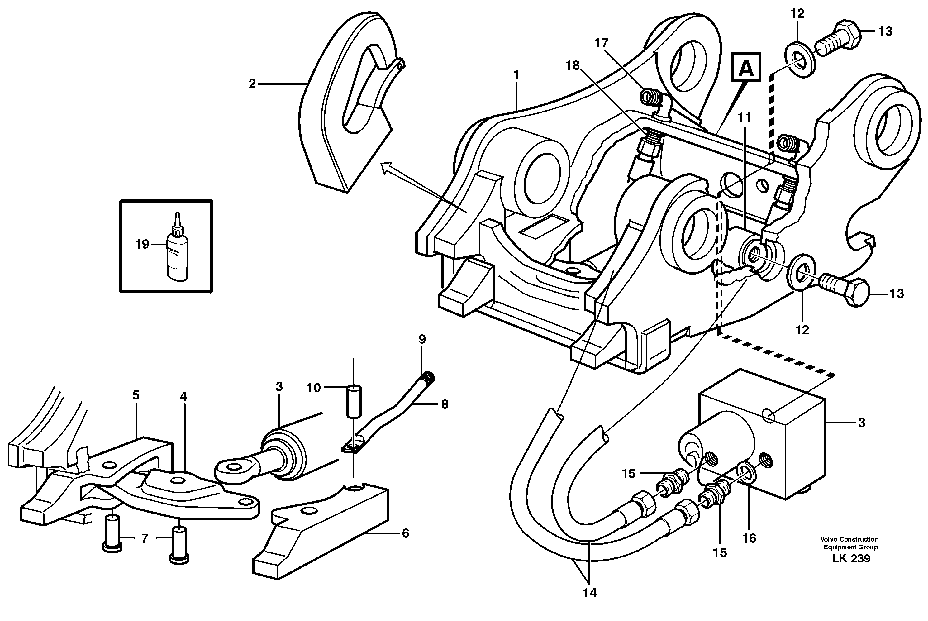 Quickfit, hydraulic, S6  14302916 — volvo parts diagram