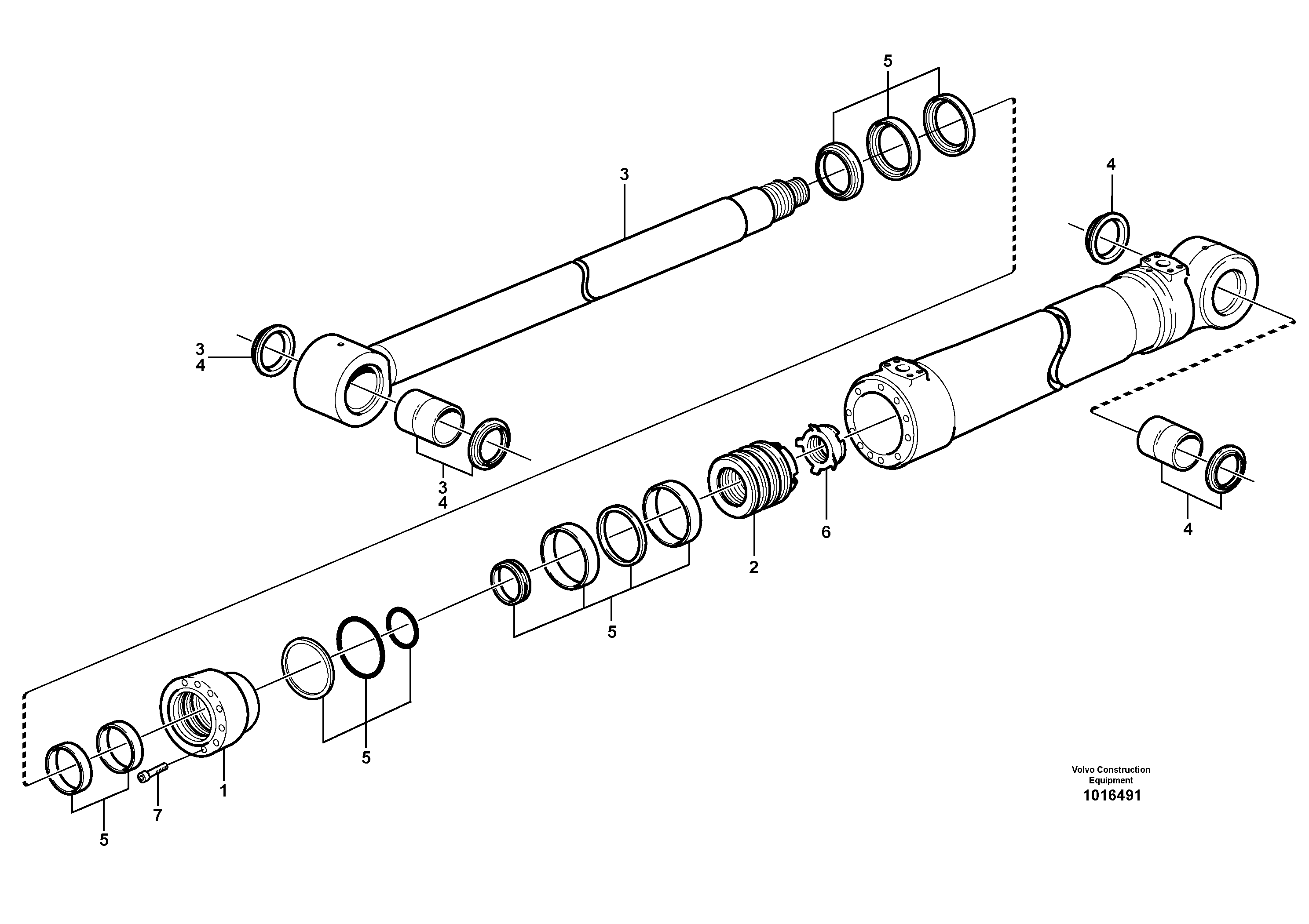 Hydraulic cylinder  14303100, 14303101, 14303102 — volvo parts diagram