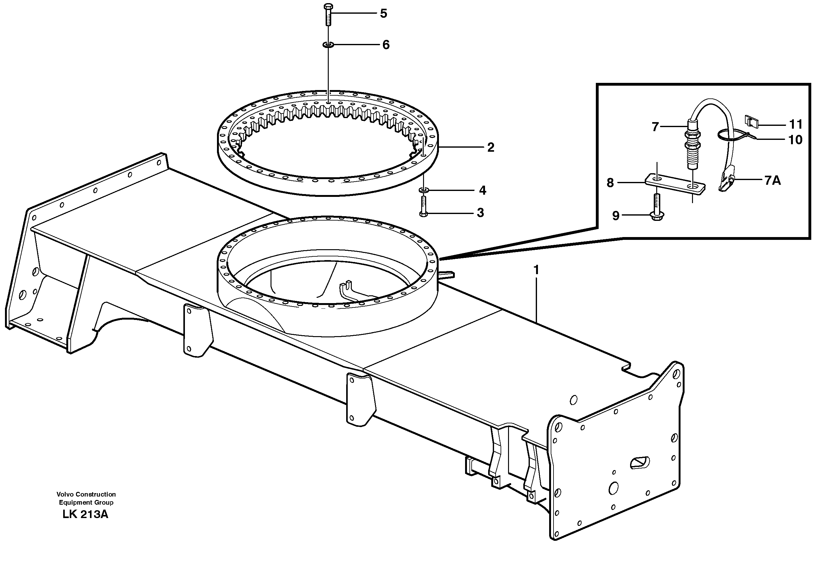 Slewing ring attachment — volvo parts diagram