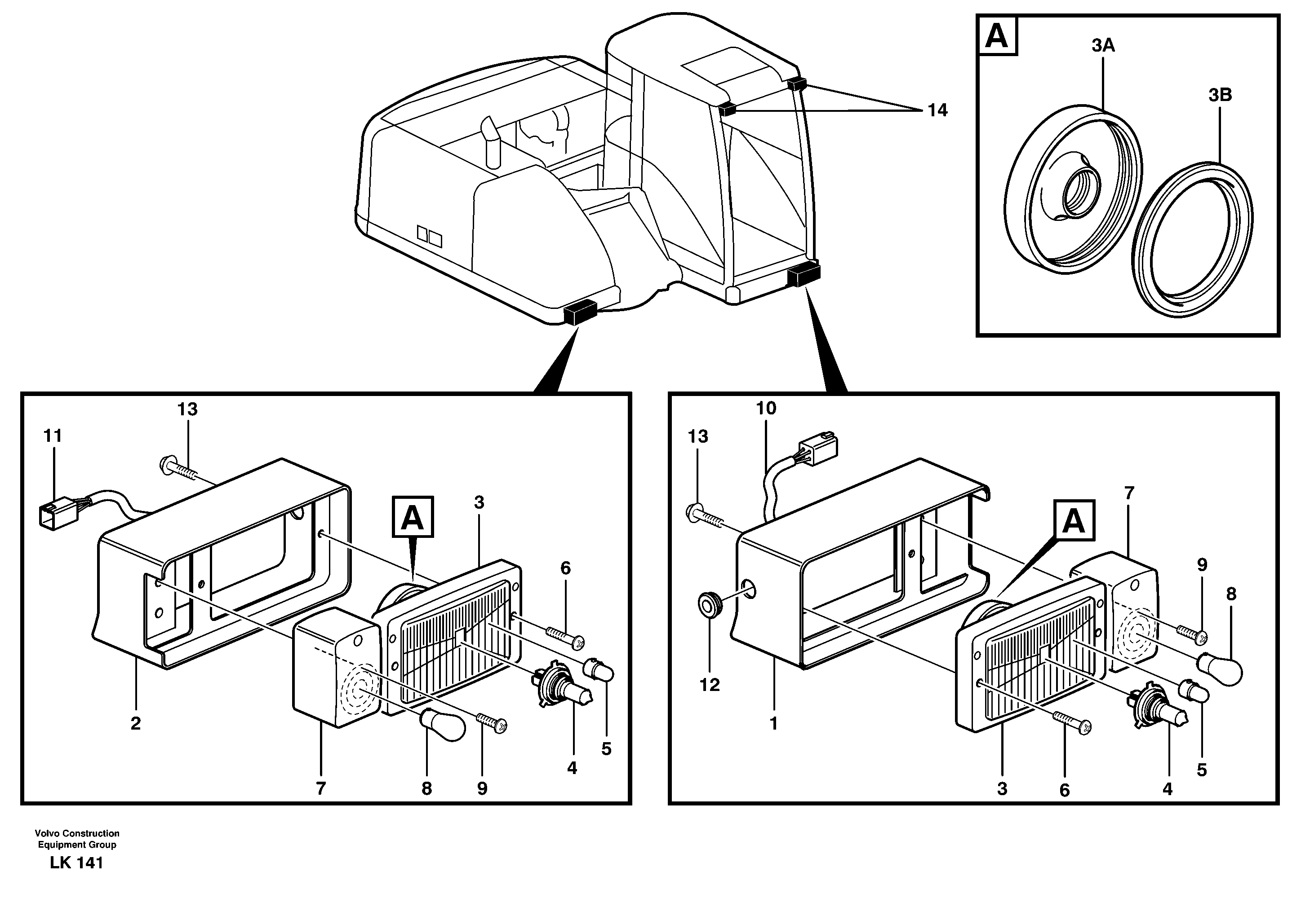 Lighting, front — volvo parts diagram
