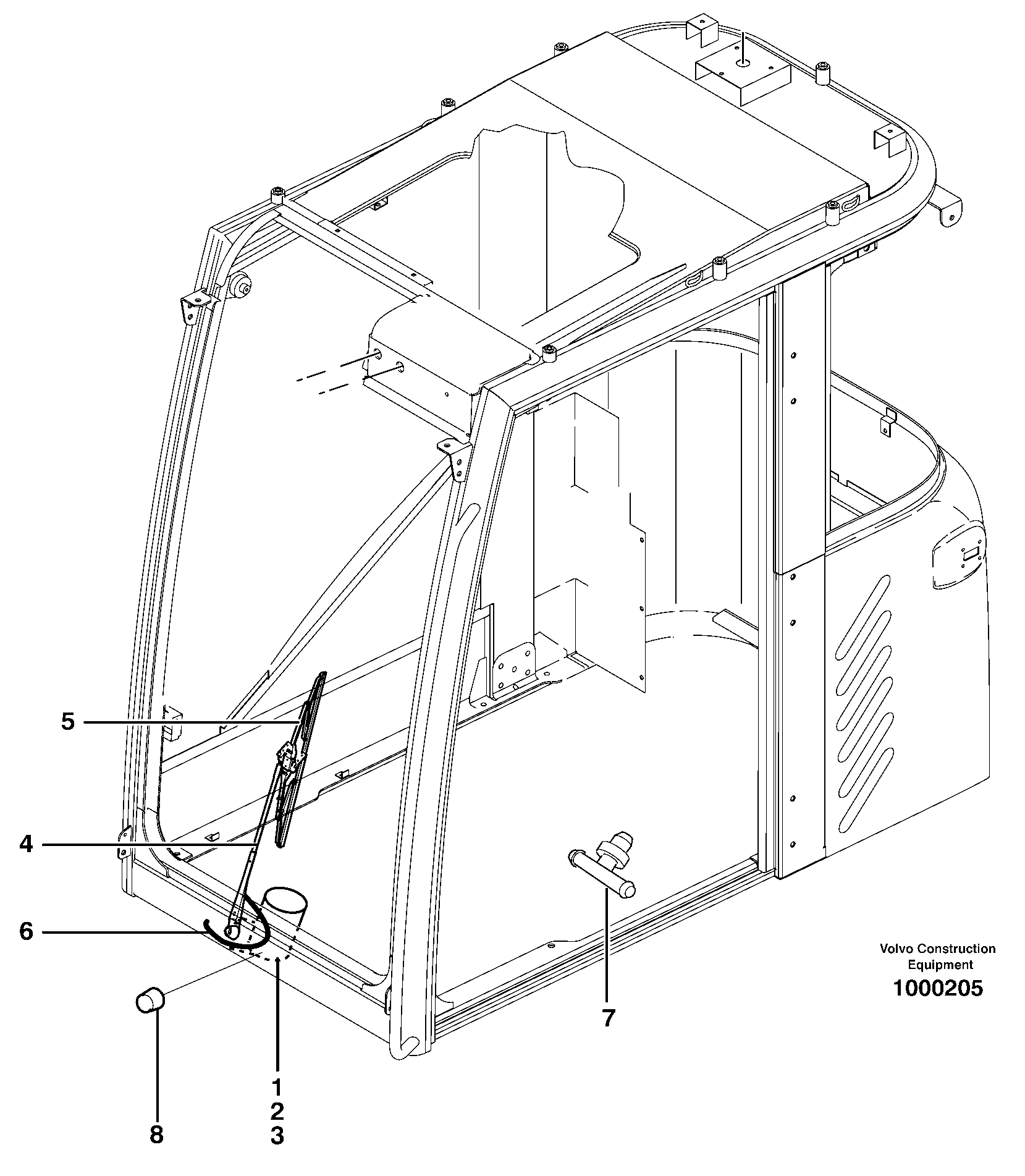 Windscreen wiper, lower 14302816 — volvo parts diagram