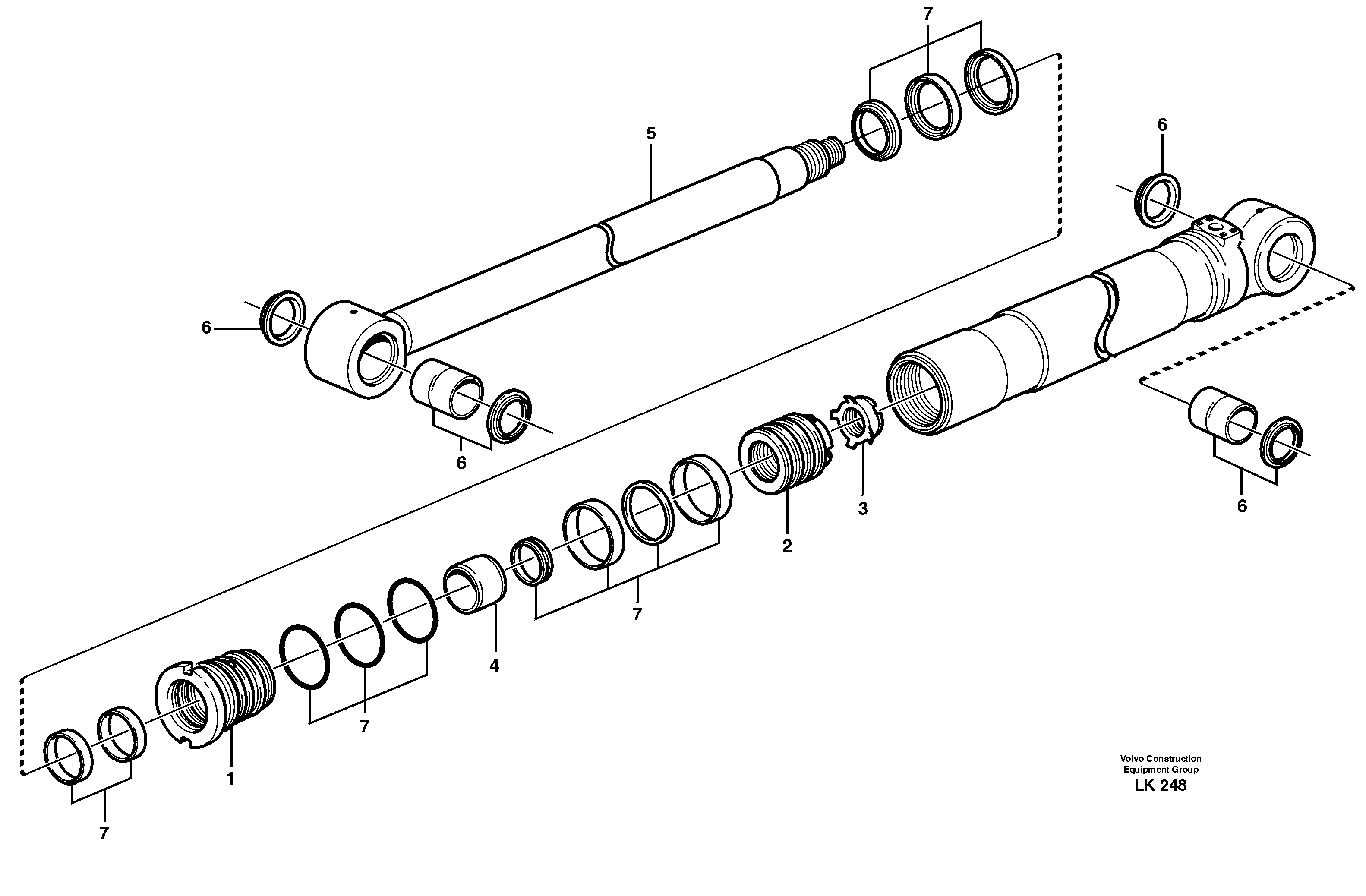 Dipper arm cylinder  14303101 — volvo parts diagram