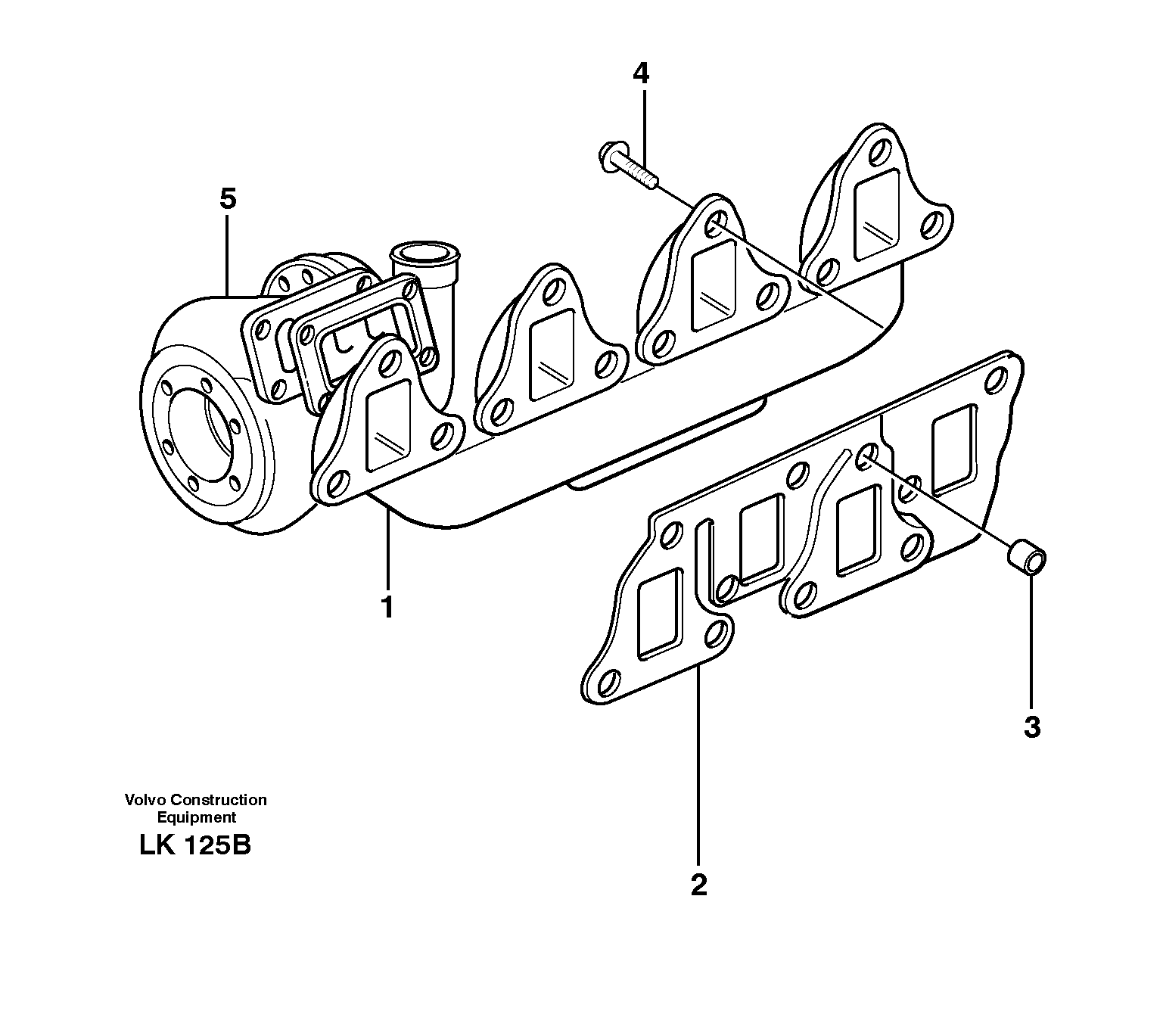 Exhaust manifold and installation components — volvo parts diagram