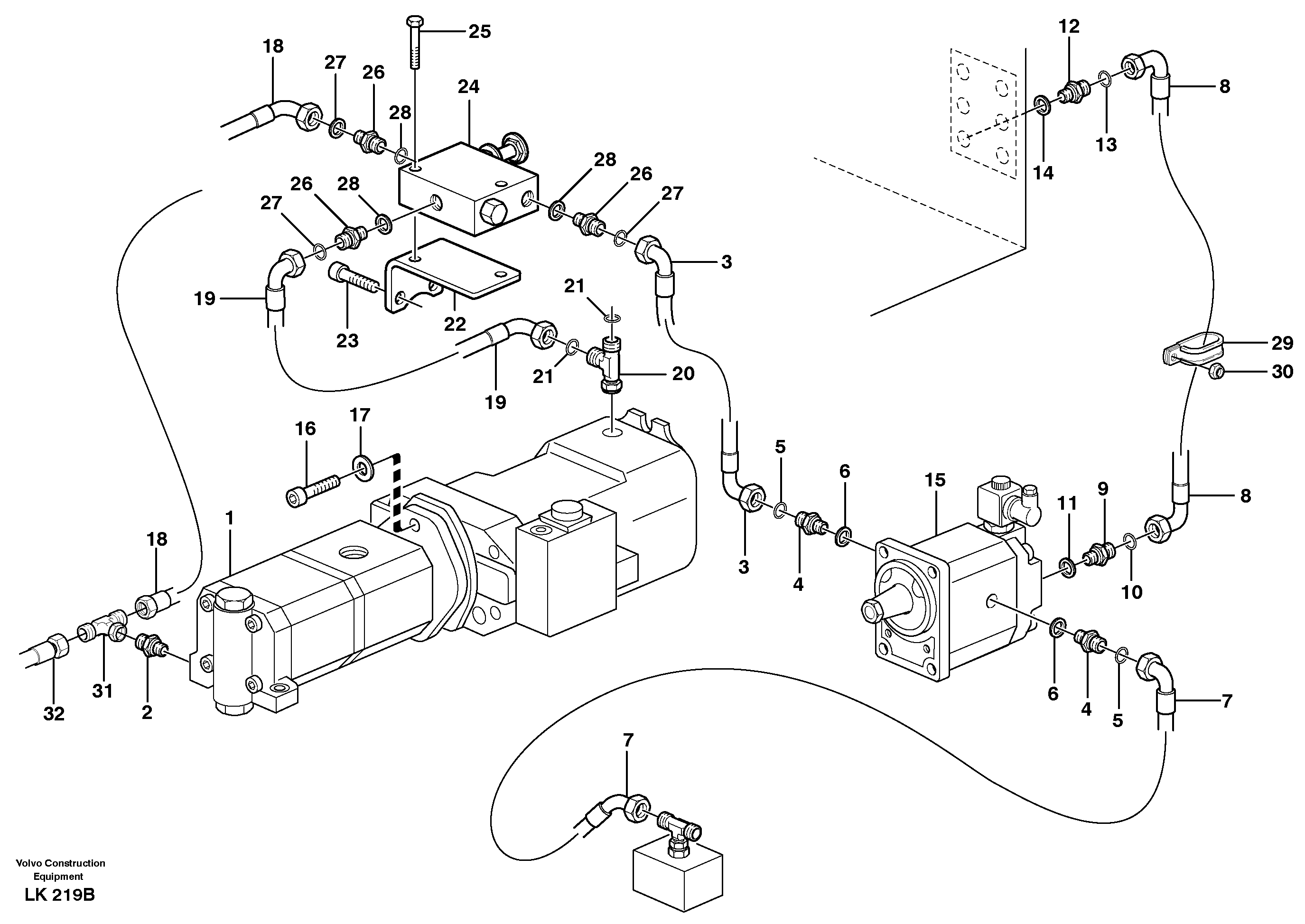 Hydraulic system, cooler  SER NO - 1275 — volvo parts diagram