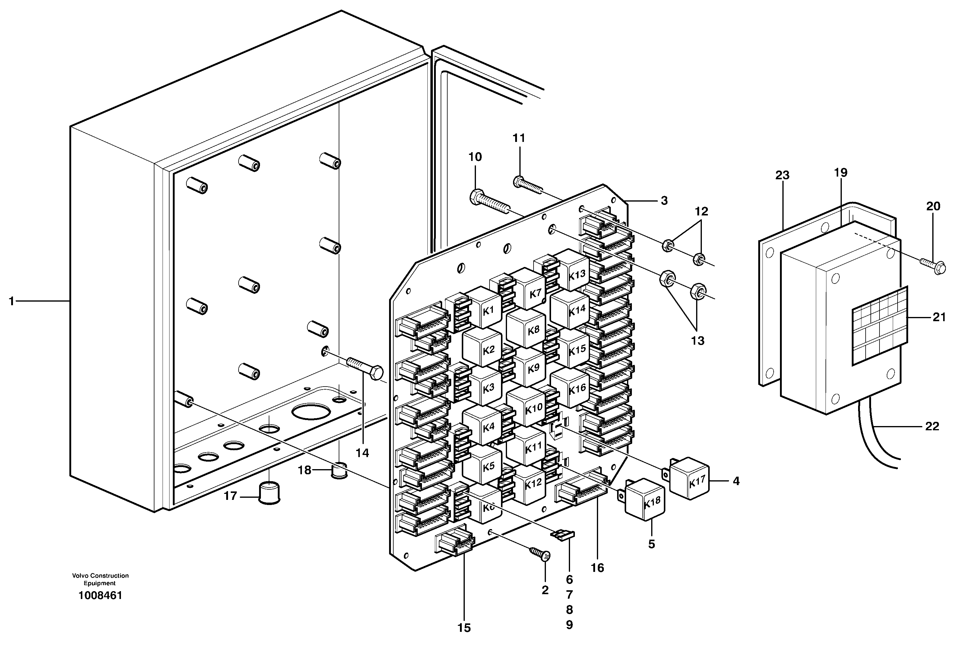 Electrical distribution box — volvo parts diagram