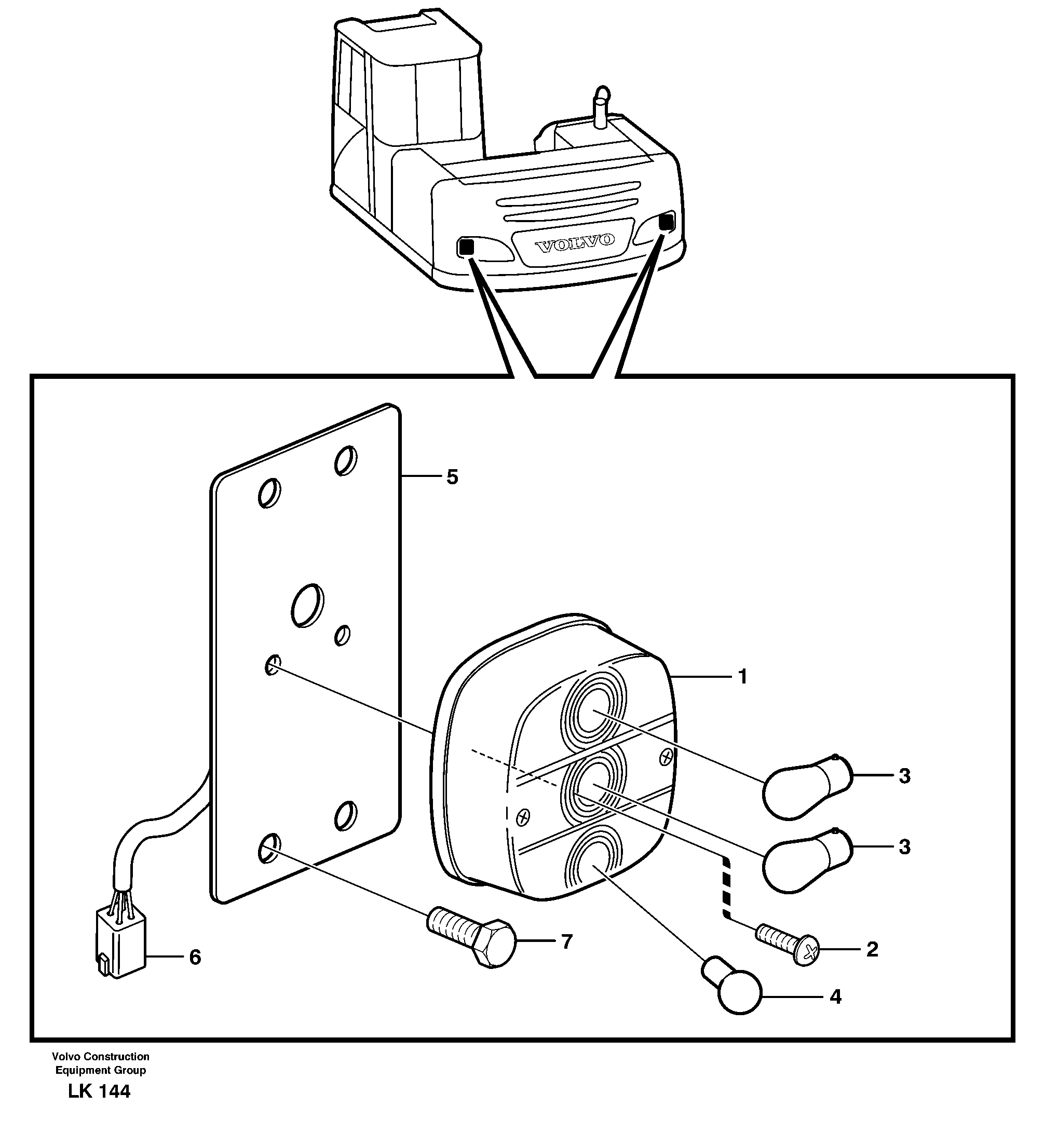 Lighting, rear — volvo parts diagram