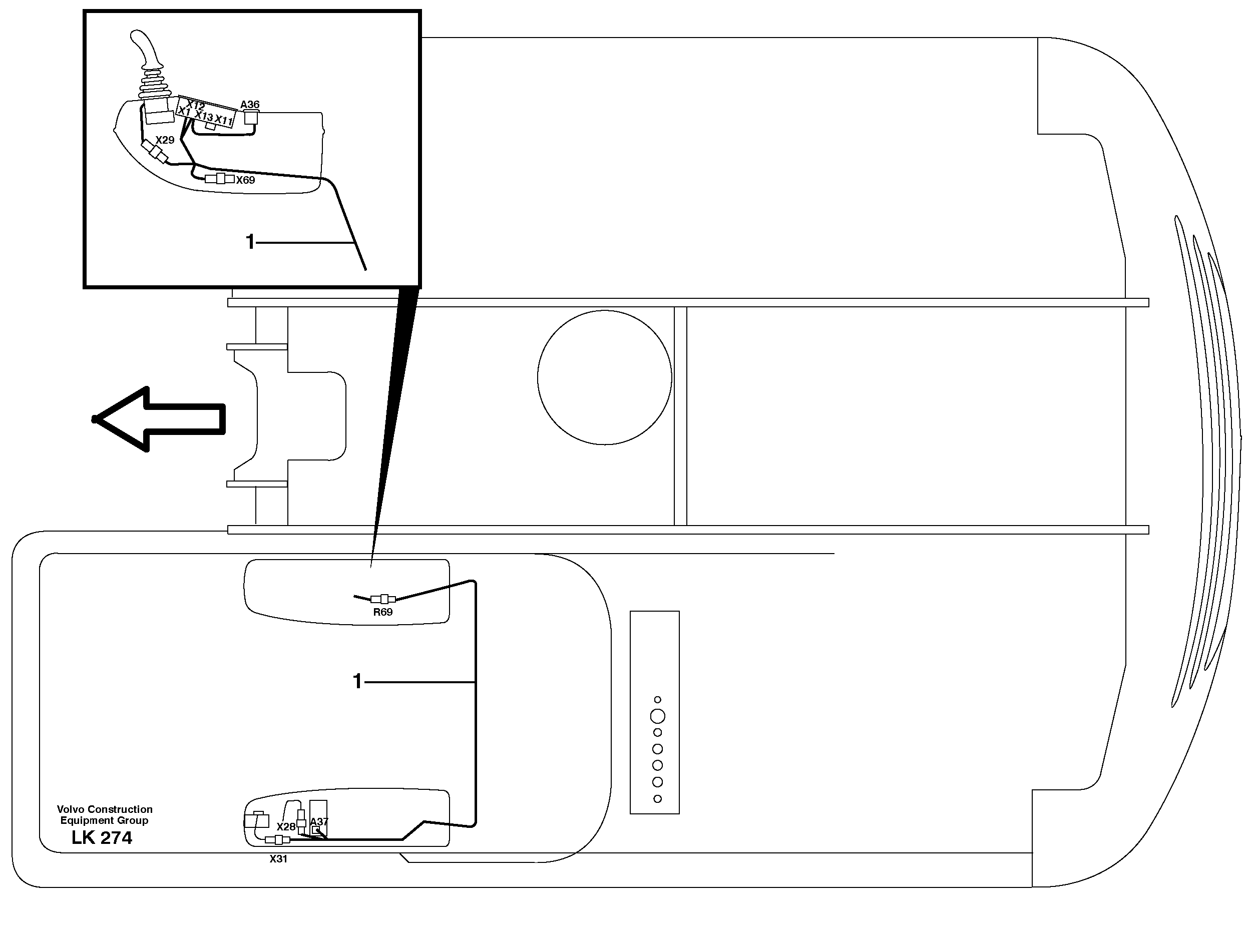 Cable harness, Control panel, Lh — volvo parts diagram