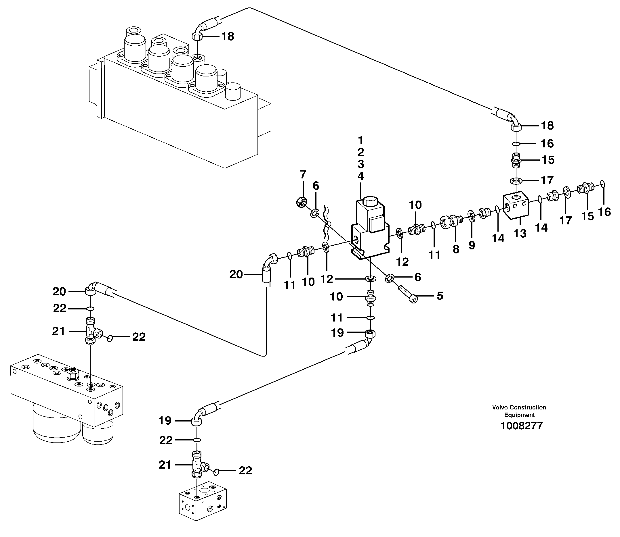 Hammer control, operating valve  14311176 — volvo parts diagram