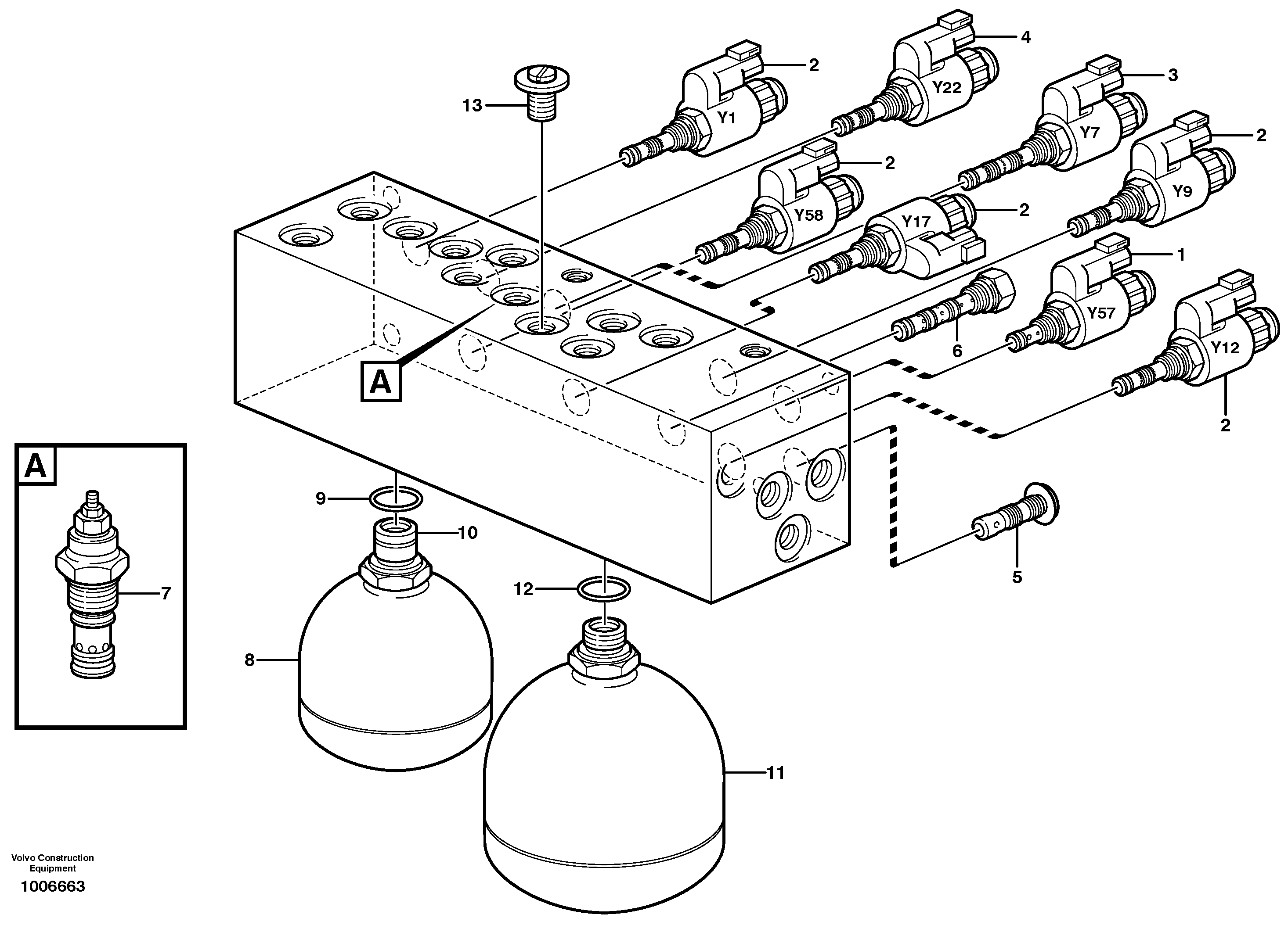 Servo valve body  SER NO 1241 - — volvo parts diagram