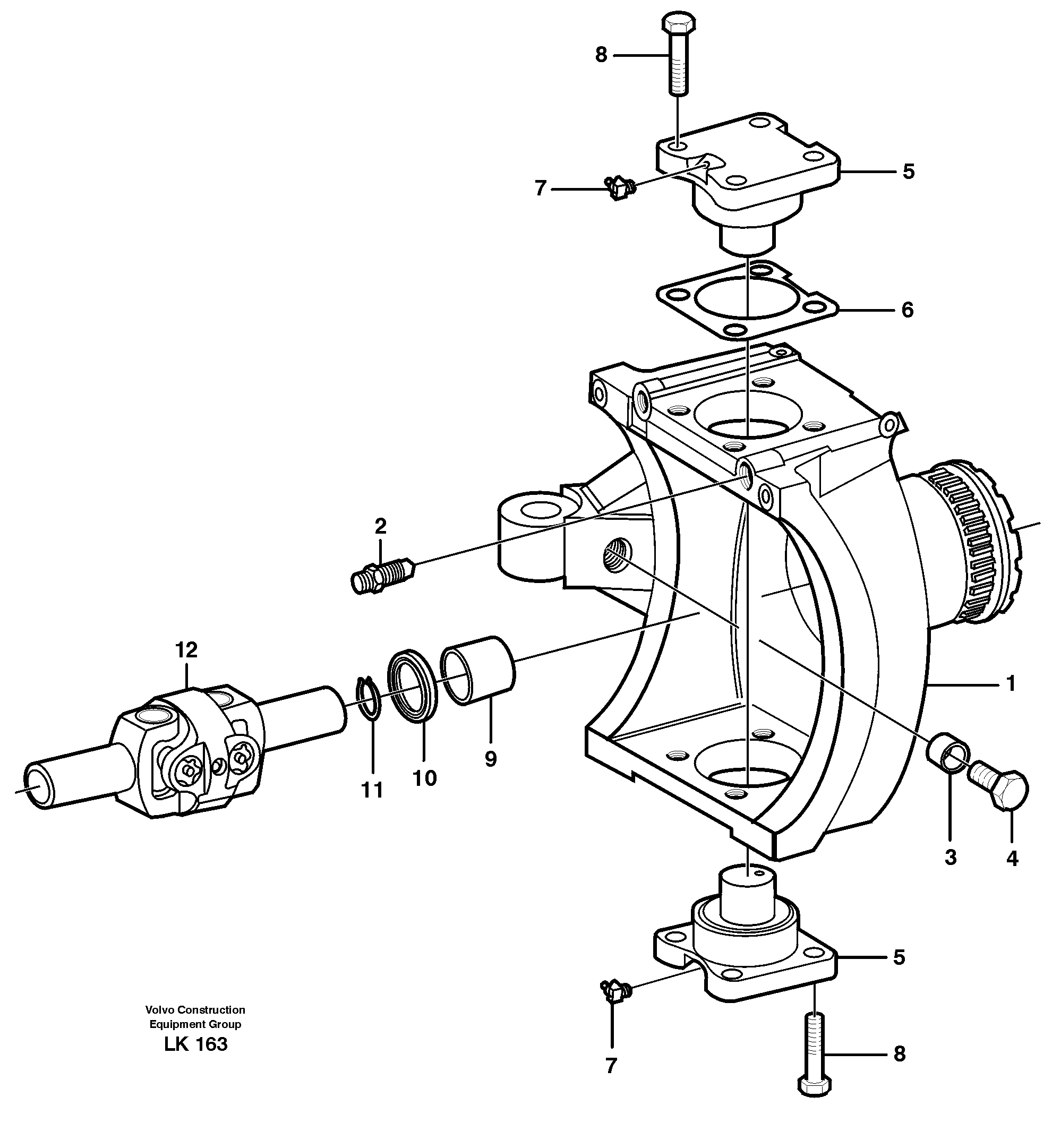 Front axle, Knuckle ret — volvo parts diagram