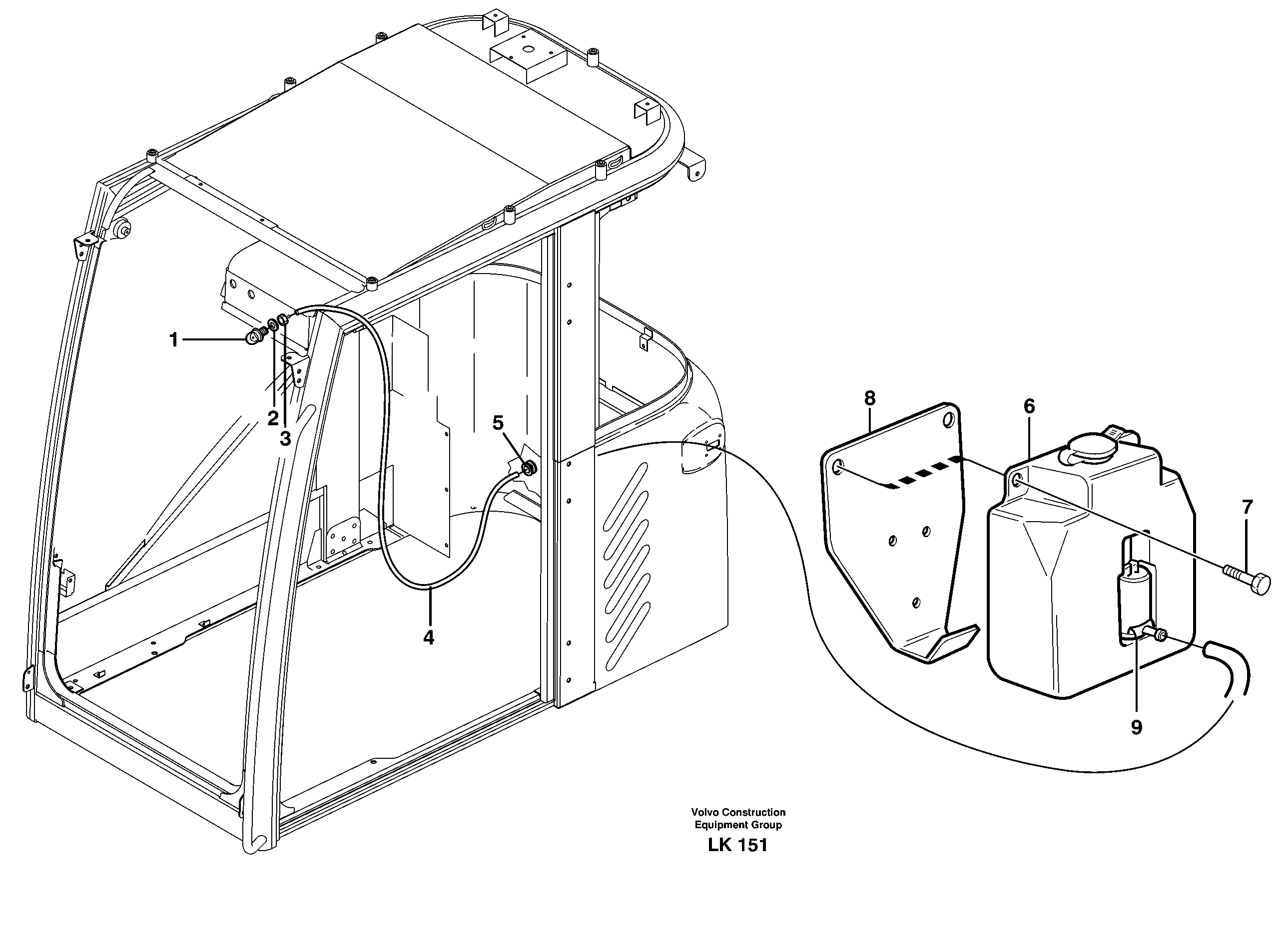 Windshield washer — volvo parts diagram