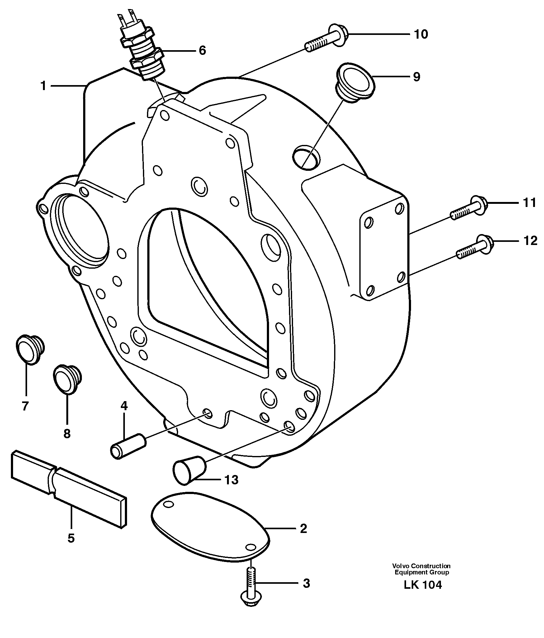 Flywheel housing — volvo parts diagram
