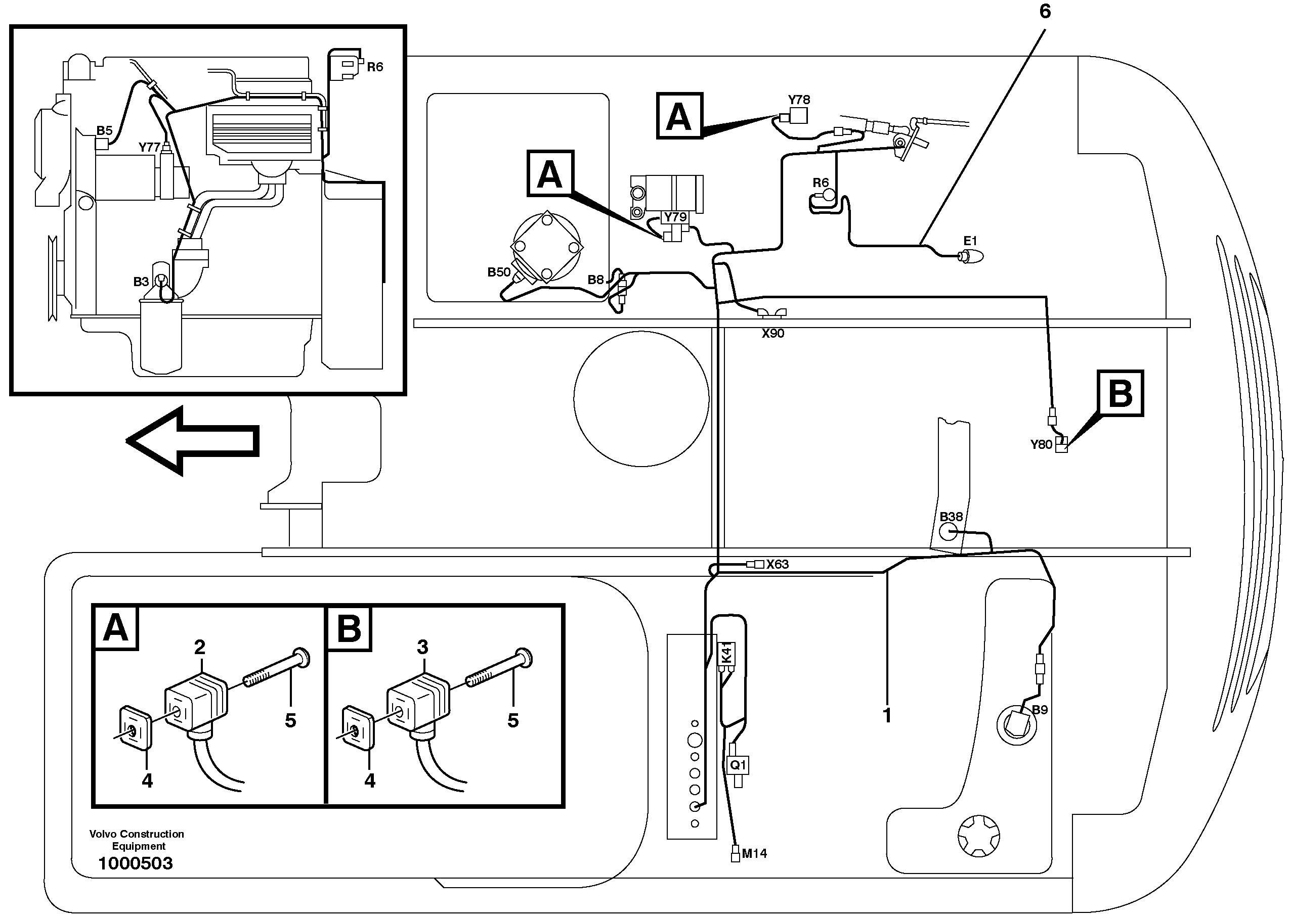 Cable harnesses,engine L1, L4 — volvo parts diagram