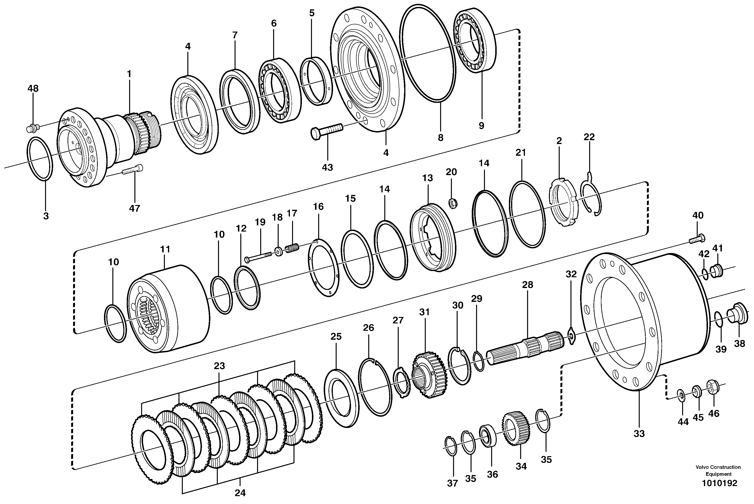 Hub retainer and planet carrier  14303090 — volvo parts diagram