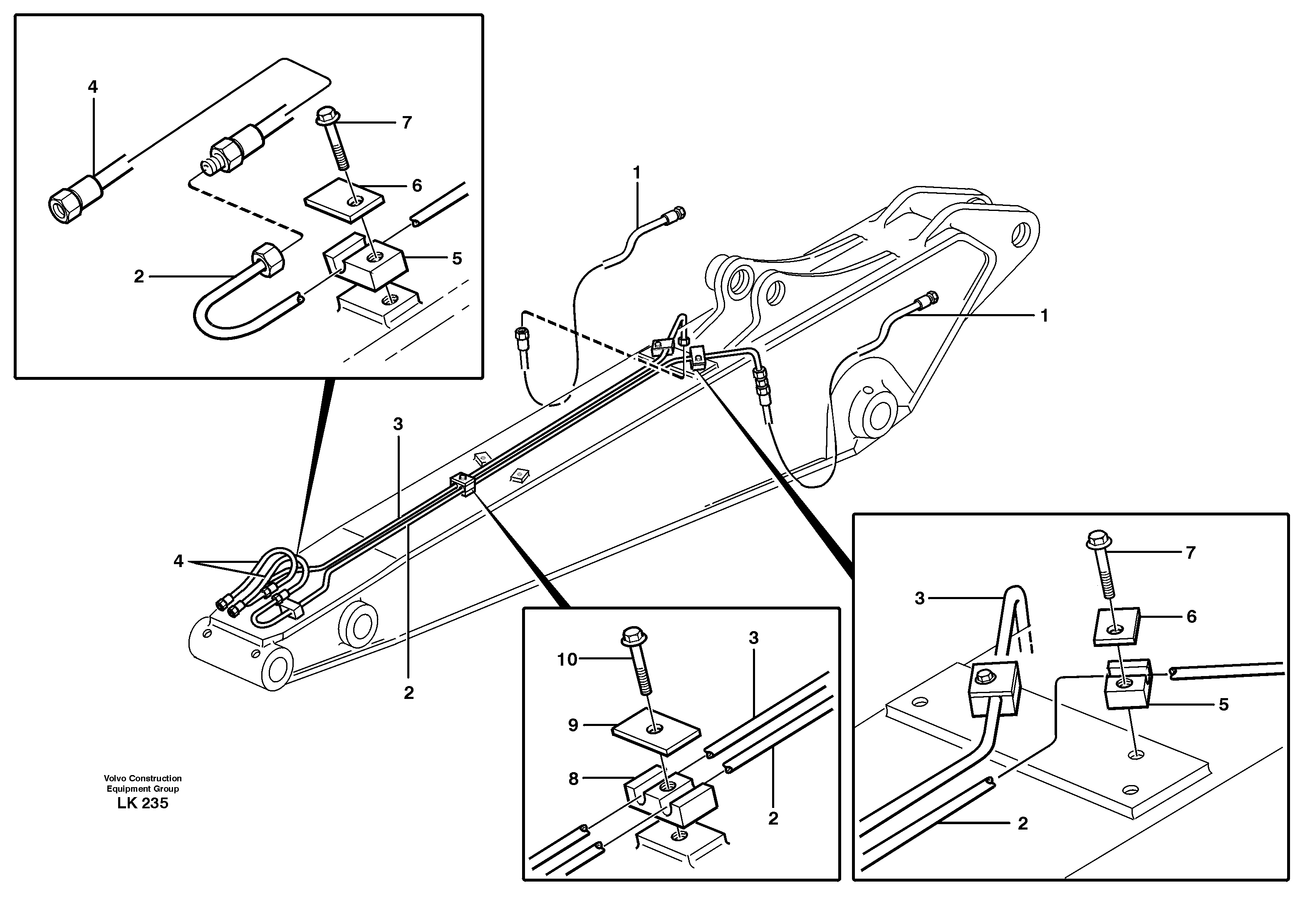 Hydr. quick fit equipm. dipper arm  14303070, 14303071, 14303073 — volvo parts diagram