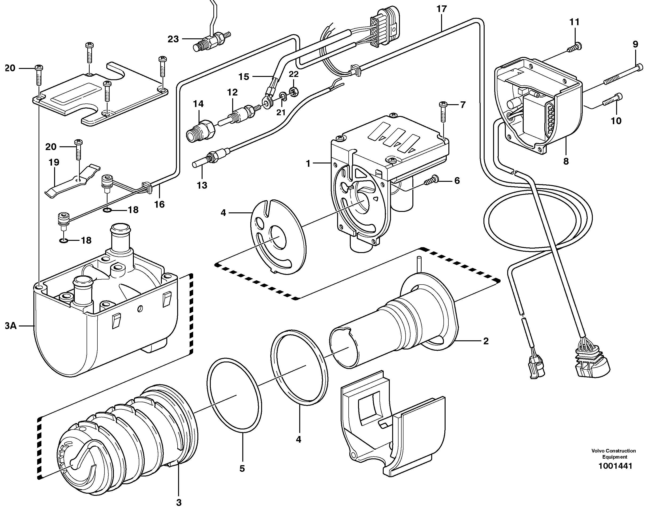 Heater, diesel 14302818 — volvo parts diagram