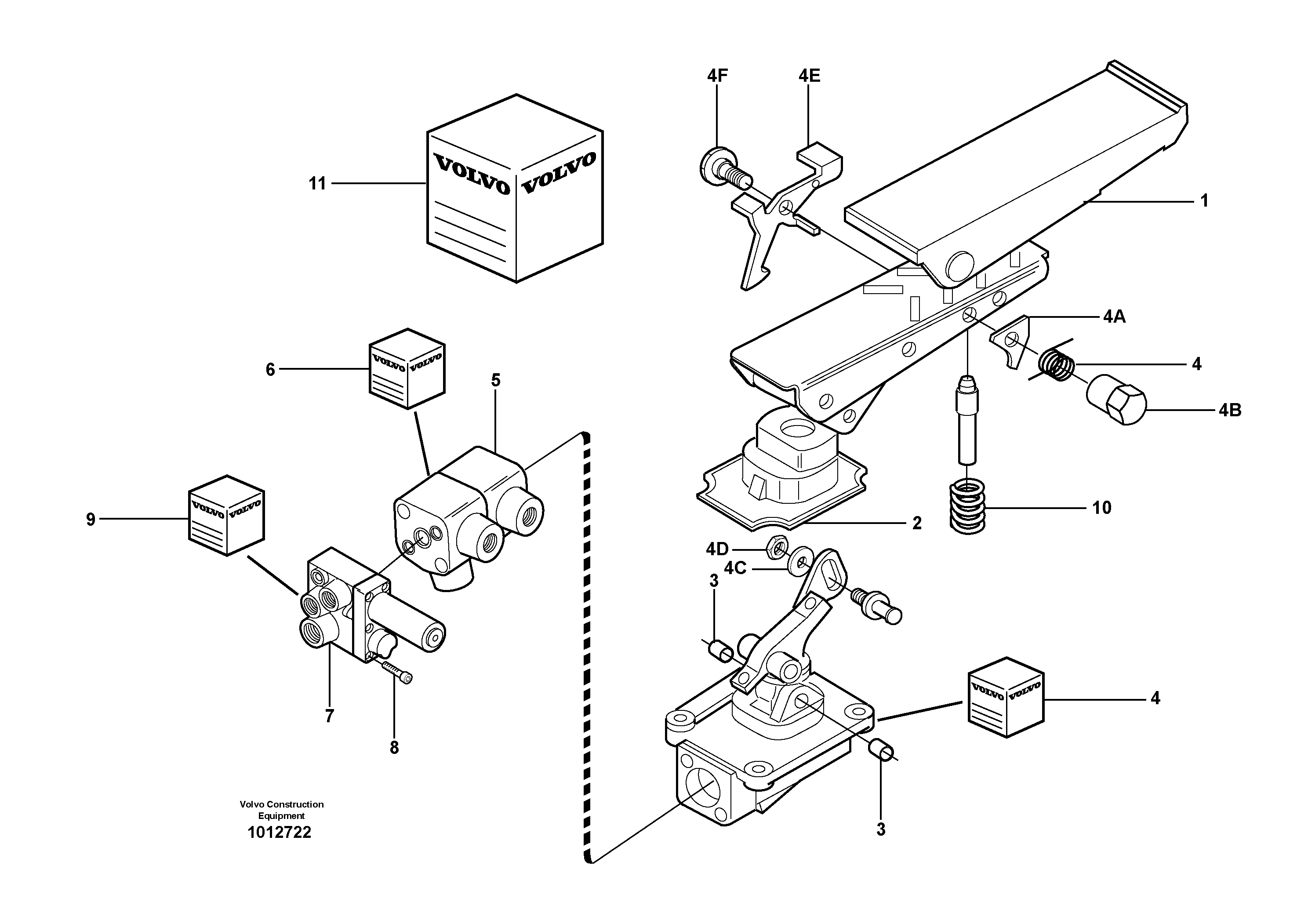 Brake pedal — volvo parts diagram