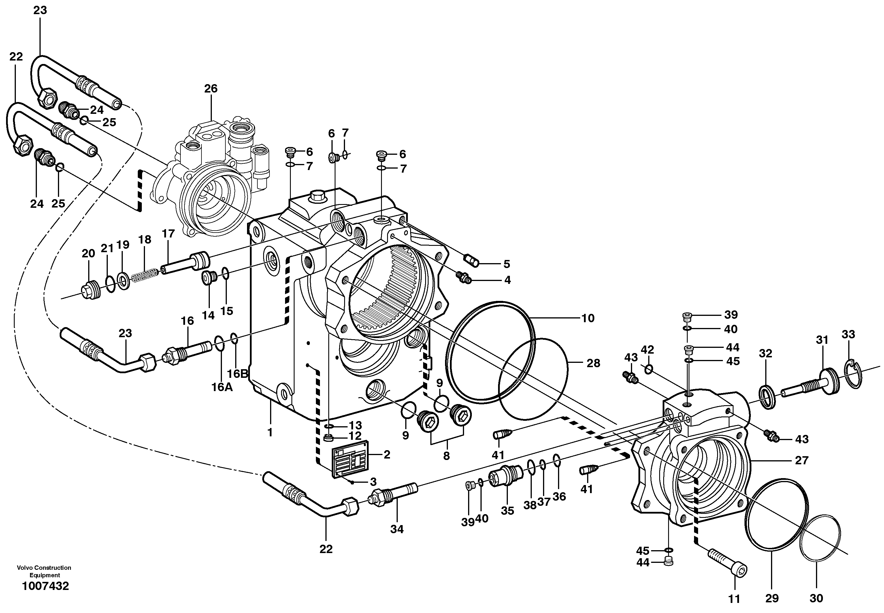 Rear axle, Gear box  14303090, 14303092, 14311155 — volvo parts diagram