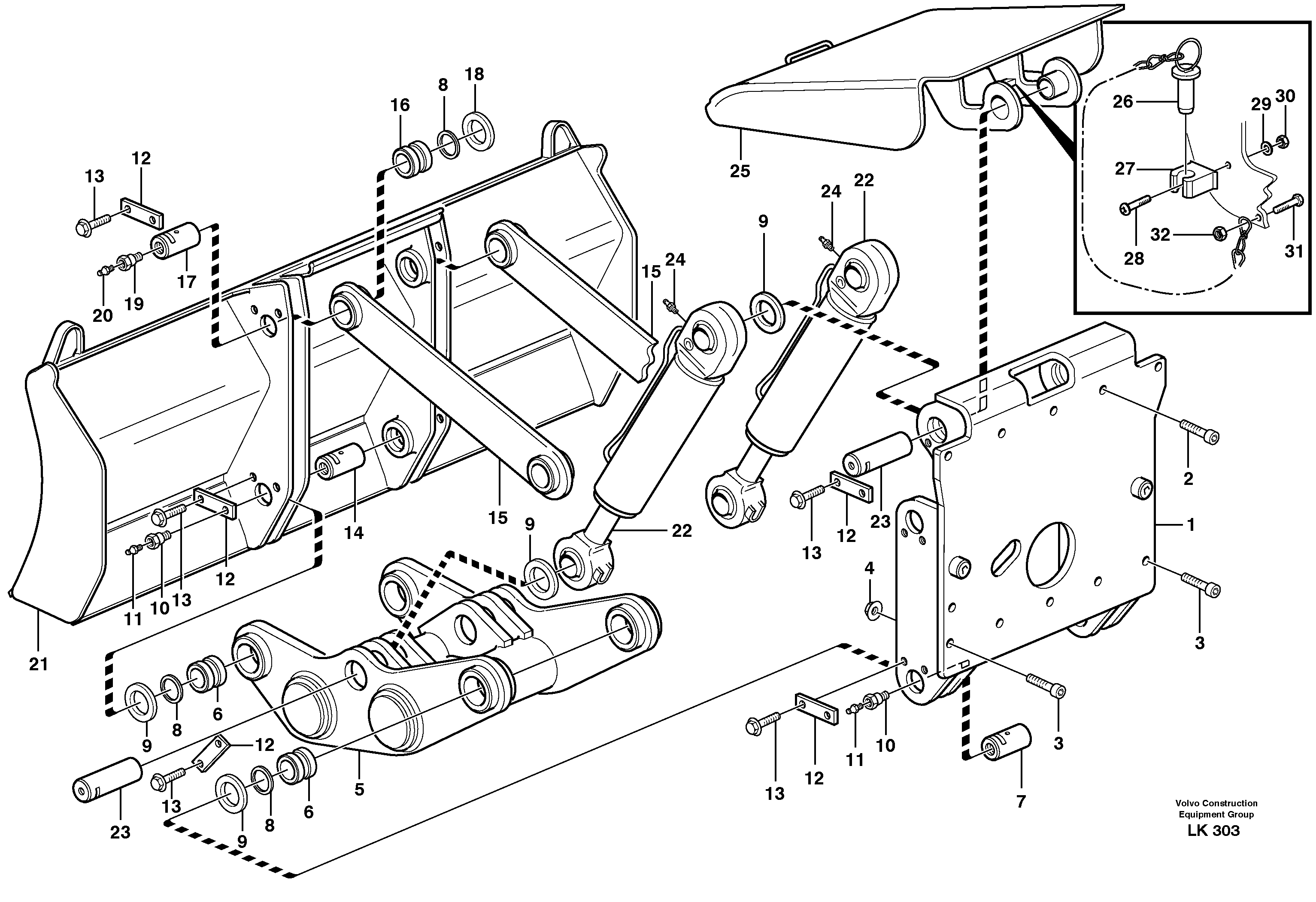 Dozer blade  14303097, 14302776 — volvo parts diagram