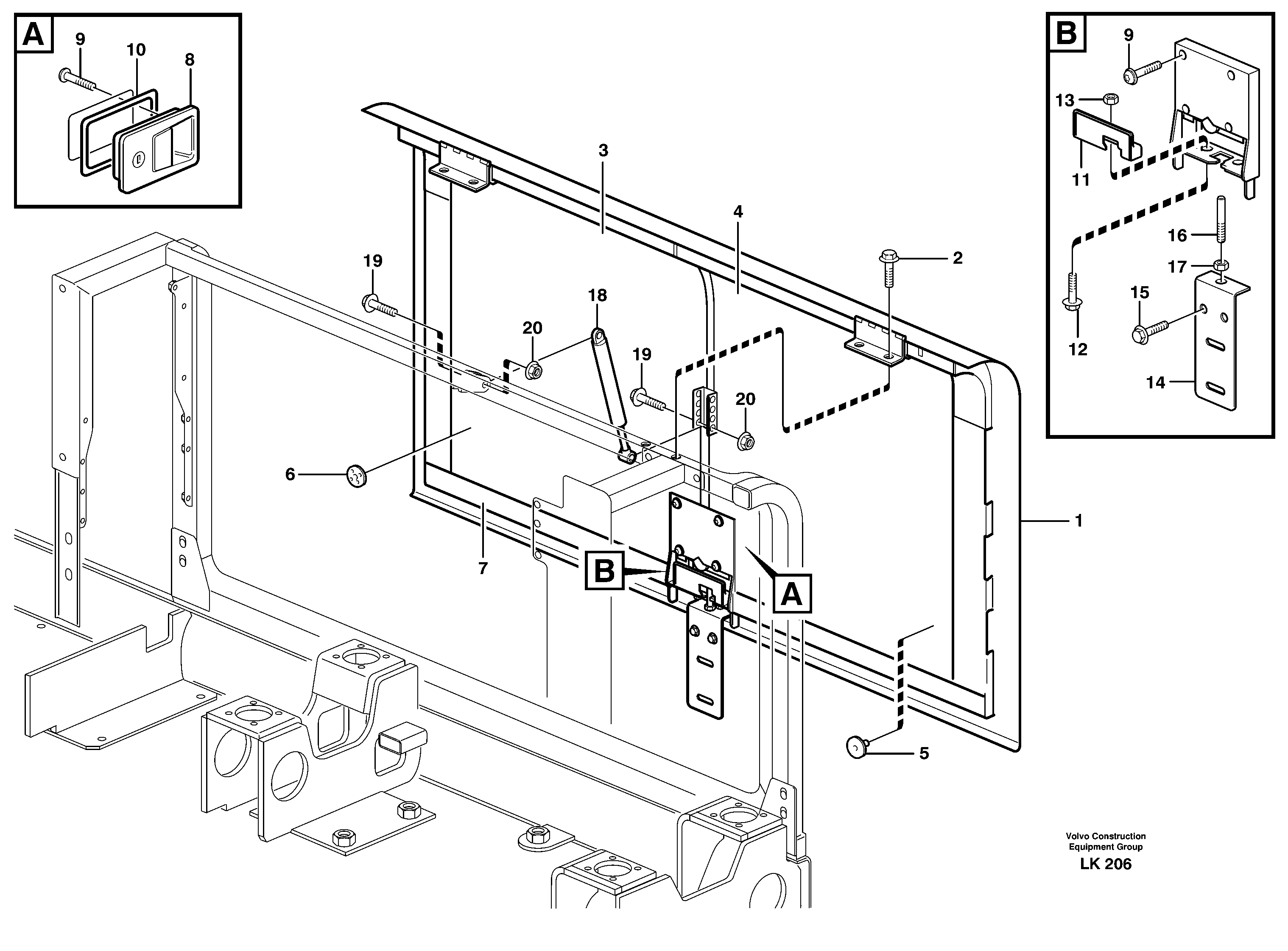 Door, engine, right — volvo parts diagram