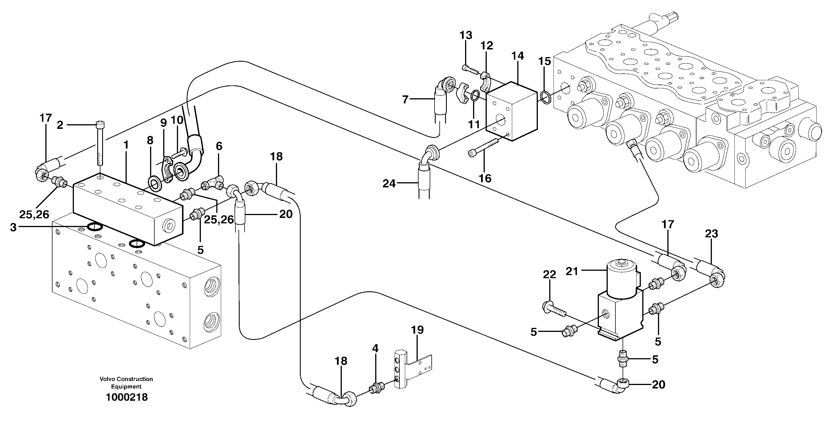 Hydraulic system, Float position valve  14303058 — volvo parts diagram