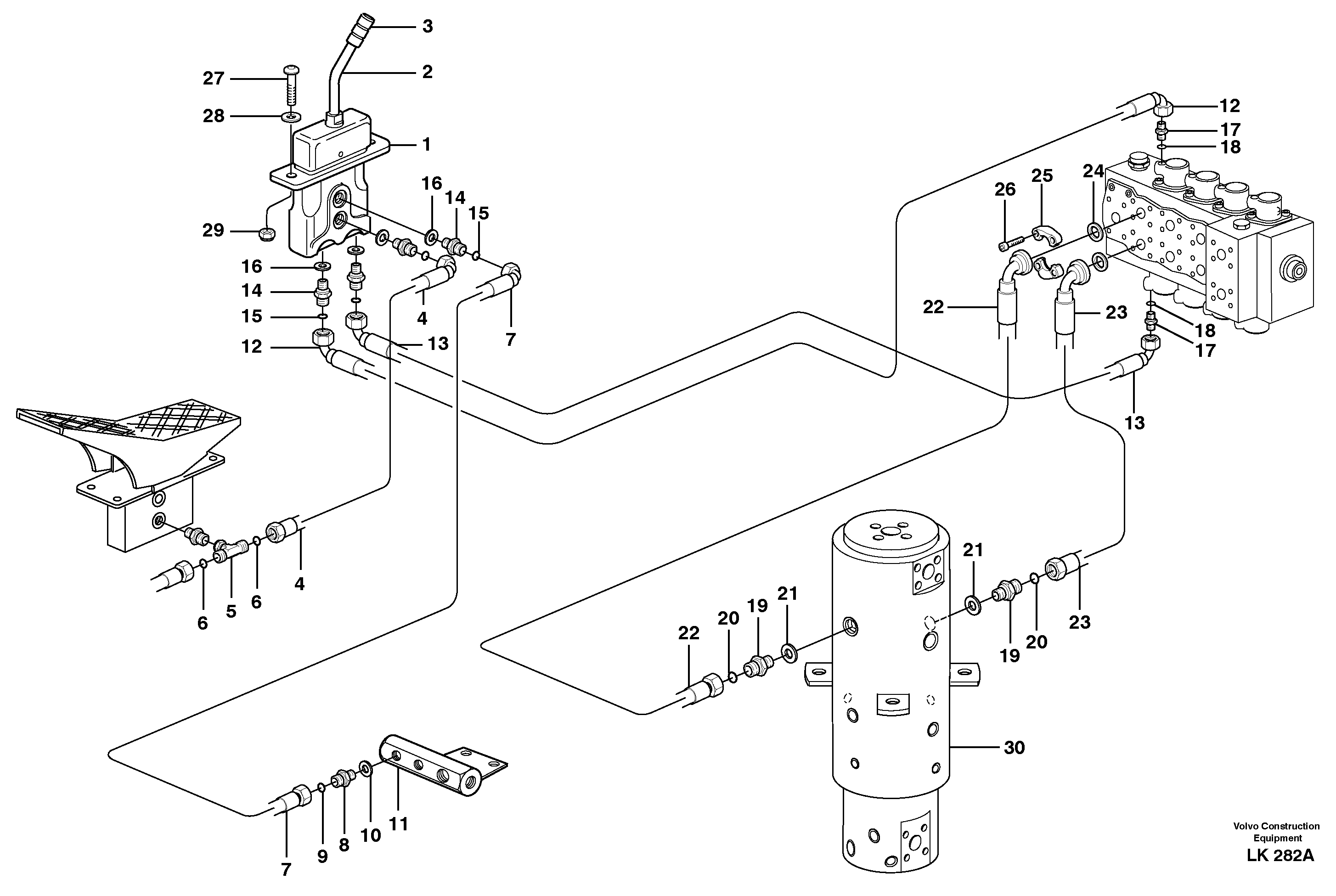 Hydraulic system for dozer blade, upper section  14303097 — volvo parts diagram