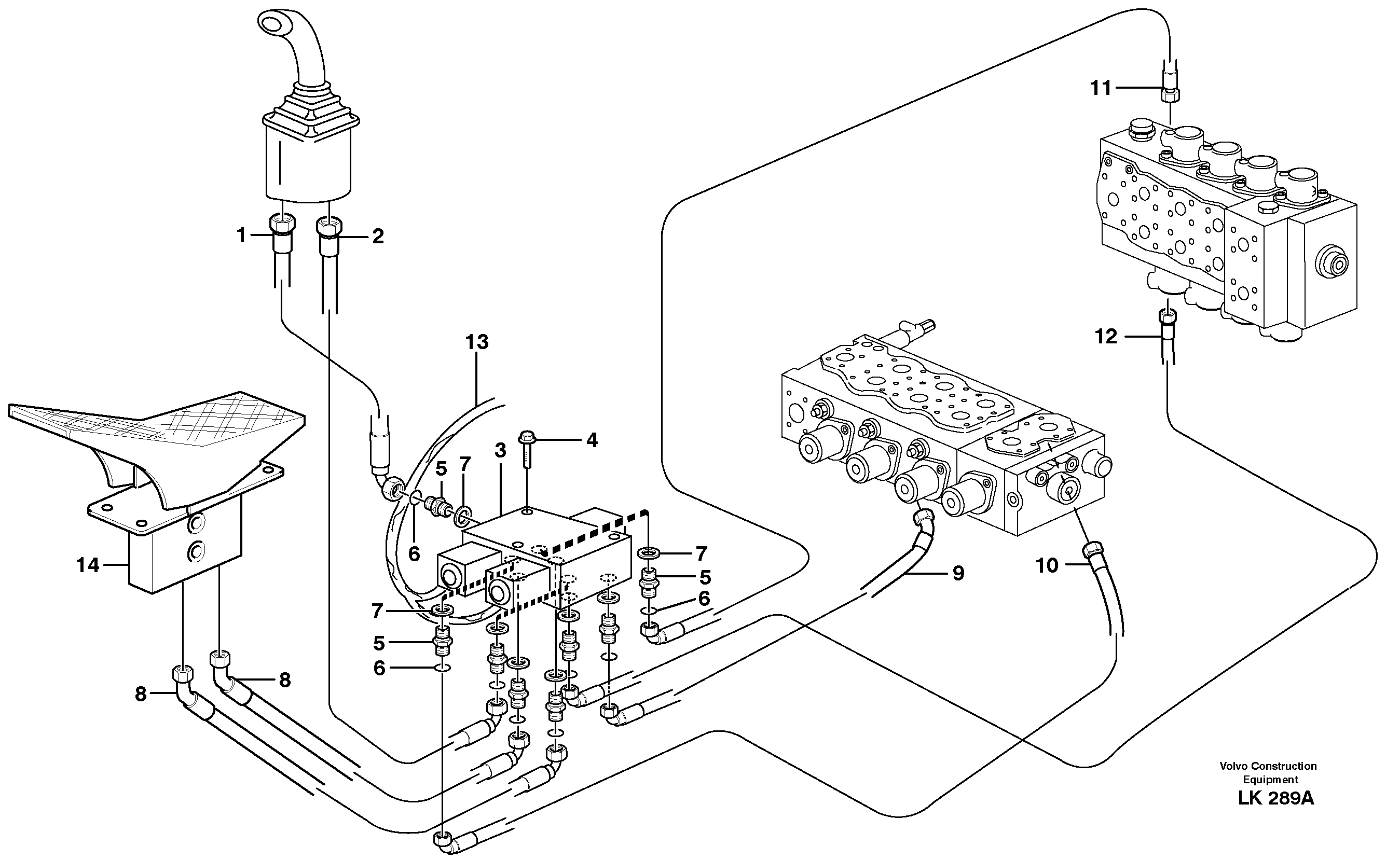 Servo hydraulics, grab bucket  14303059 — volvo parts diagram