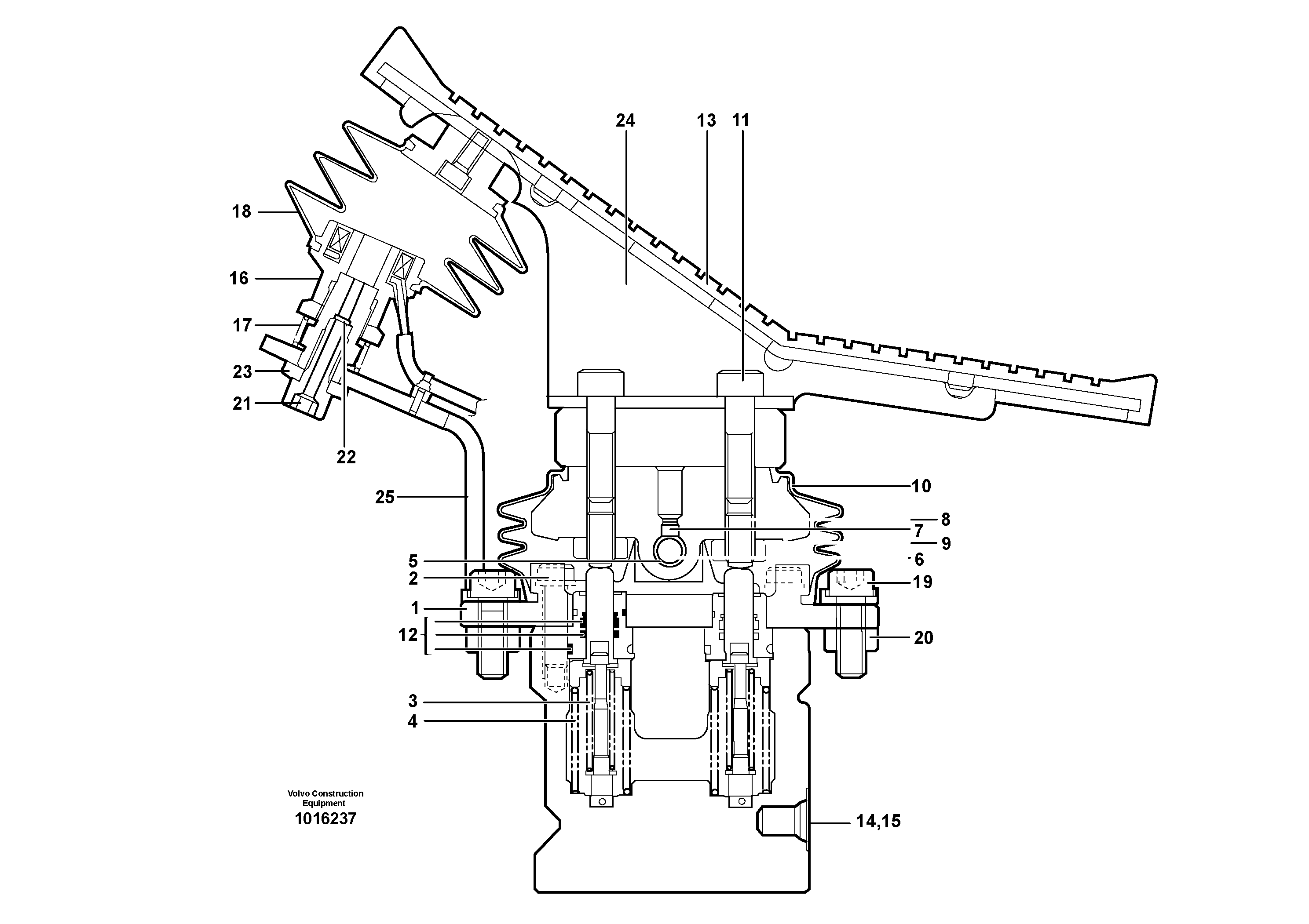 Pedal valve, cruise control 14302809 — volvo parts diagram