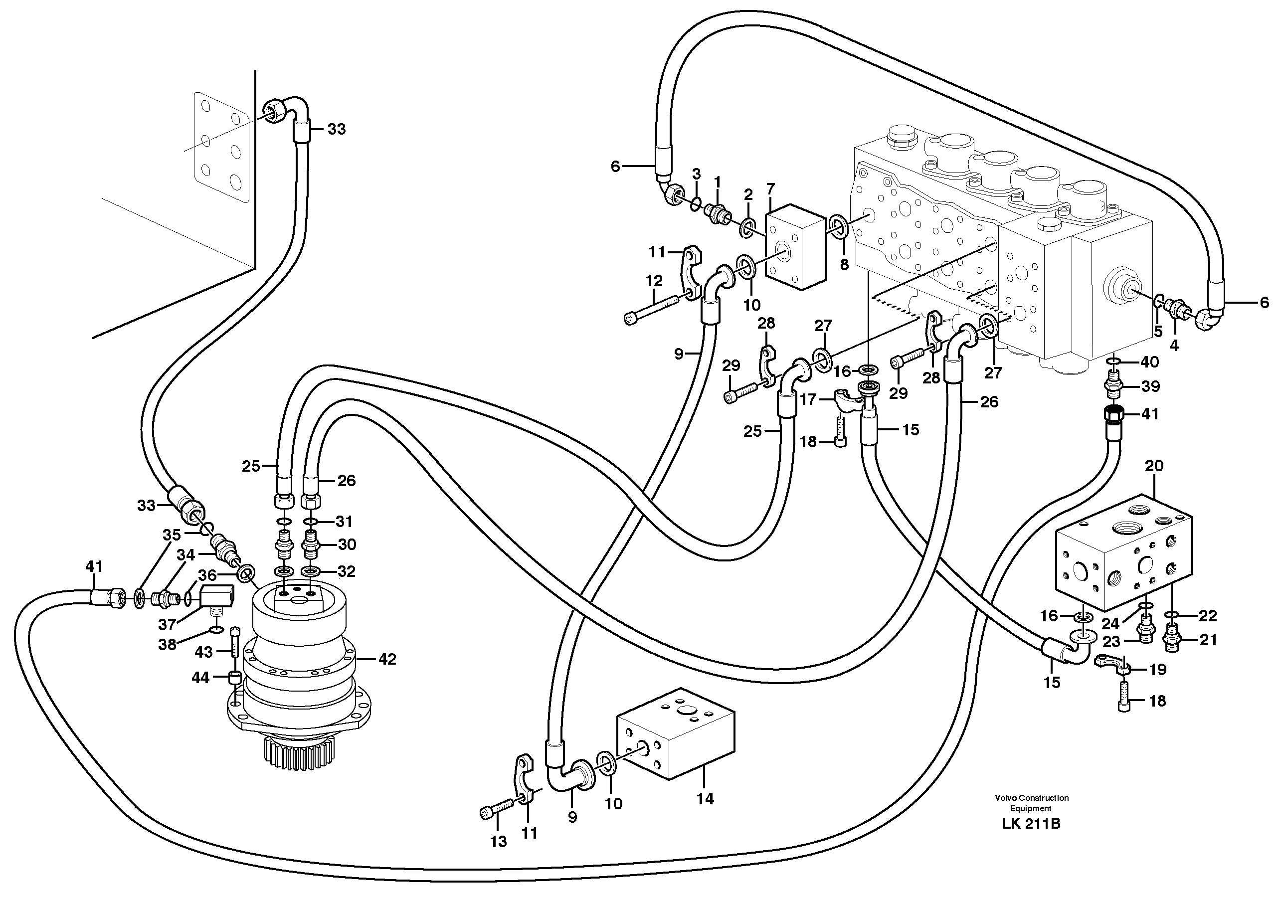 Boom swing system — volvo parts diagram