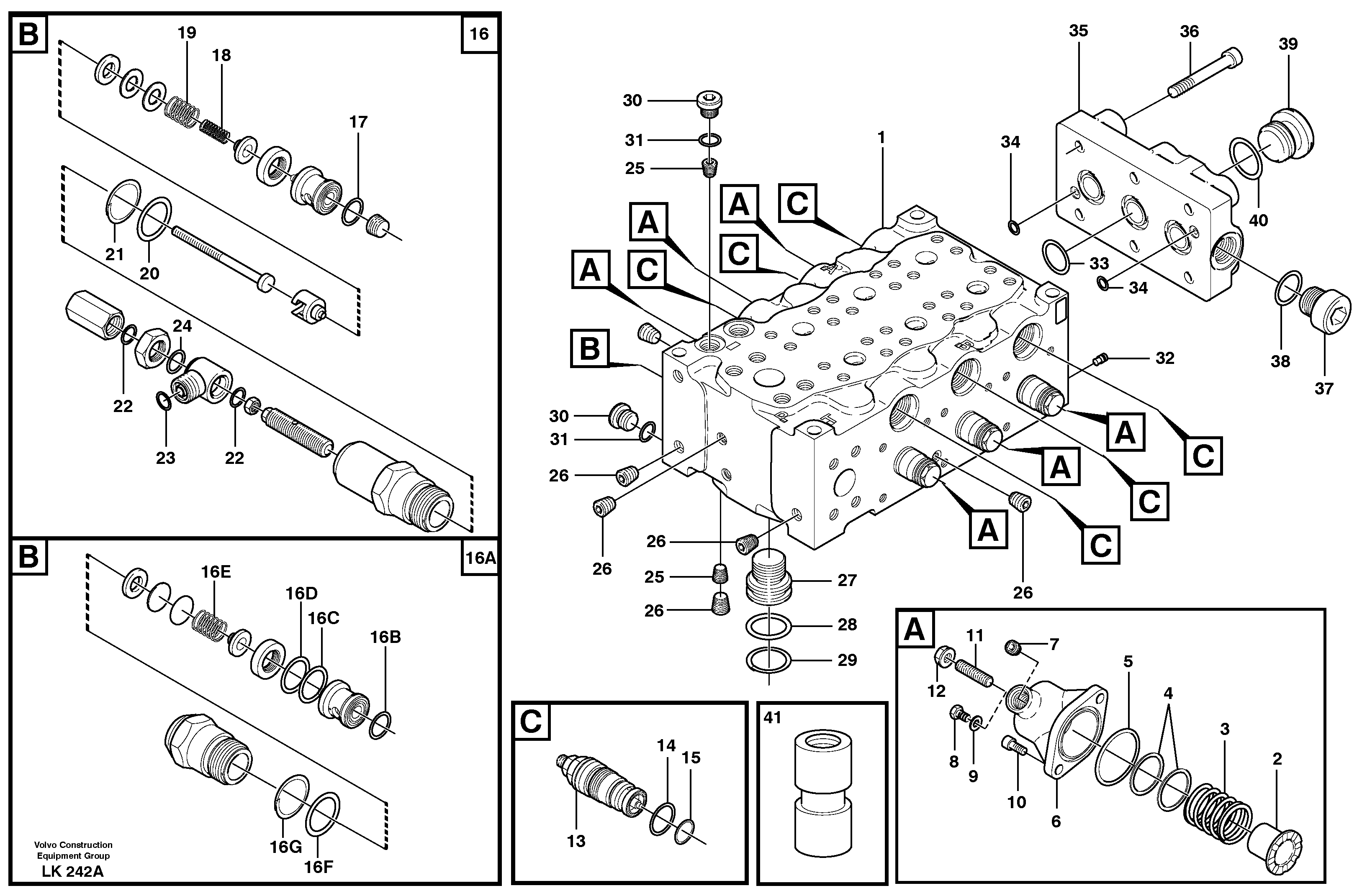 Main valve assembly, A — volvo parts diagram