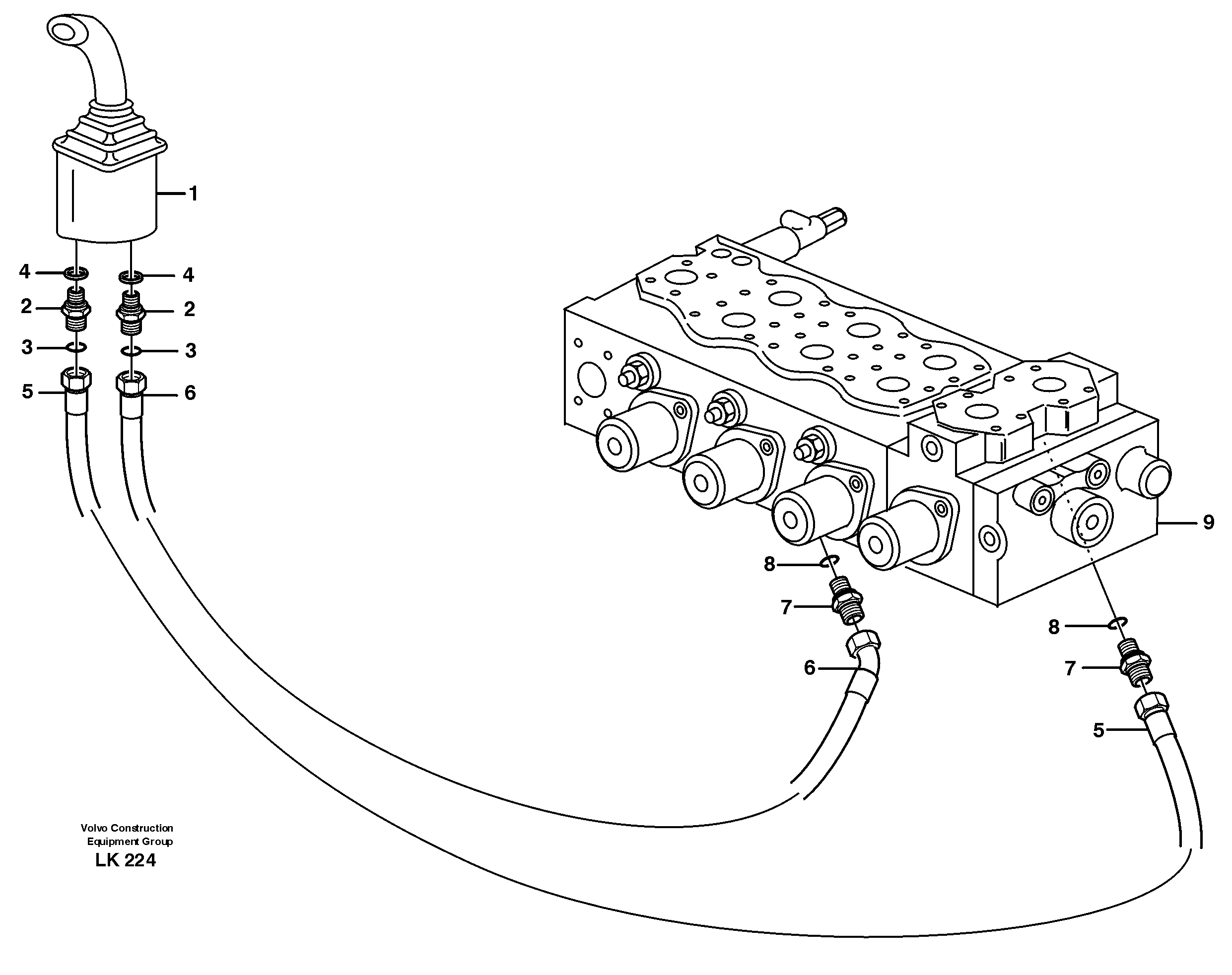 Servo hydraulics, bucket — volvo parts diagram