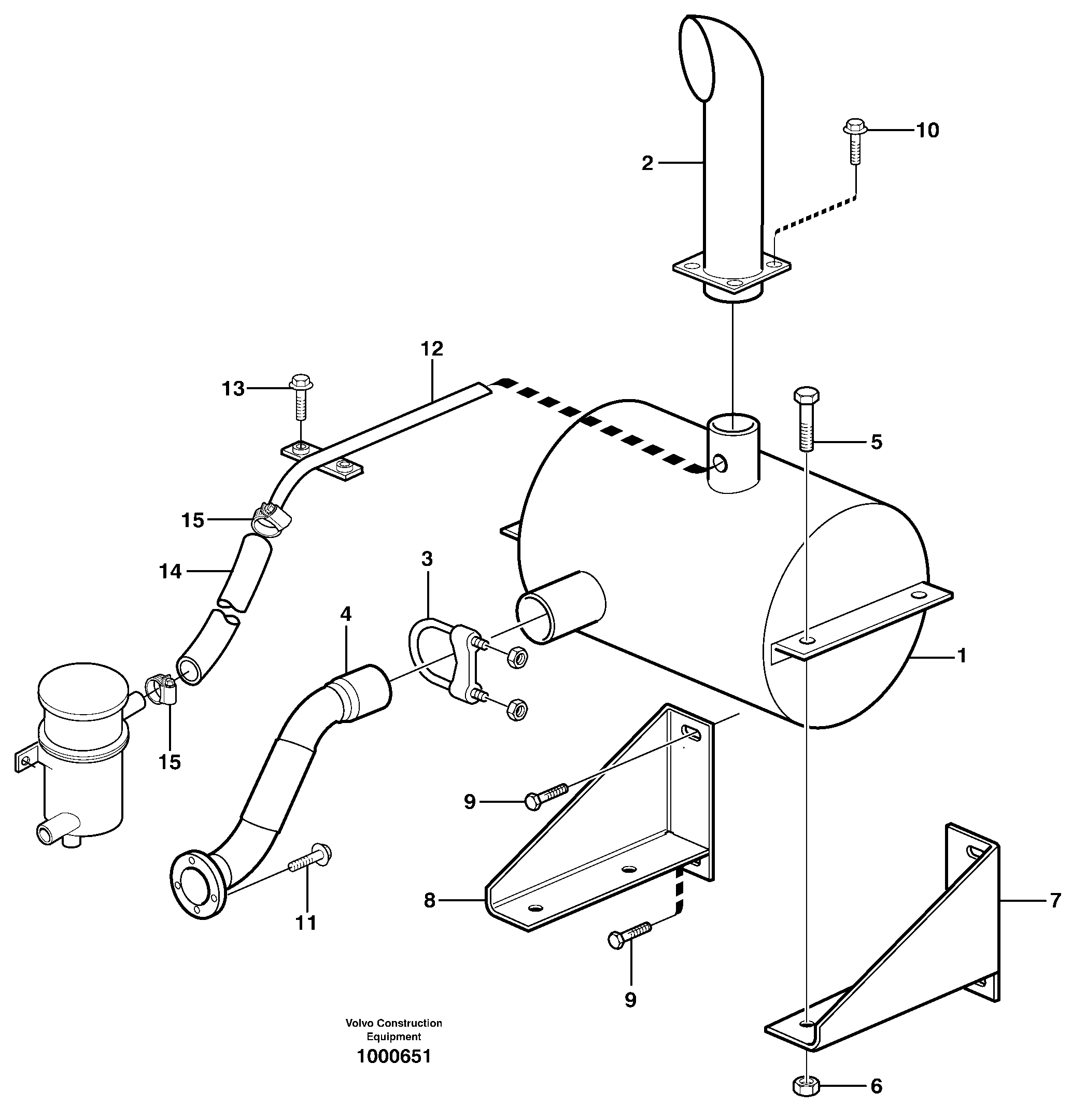 Exhaust system — volvo parts diagram
