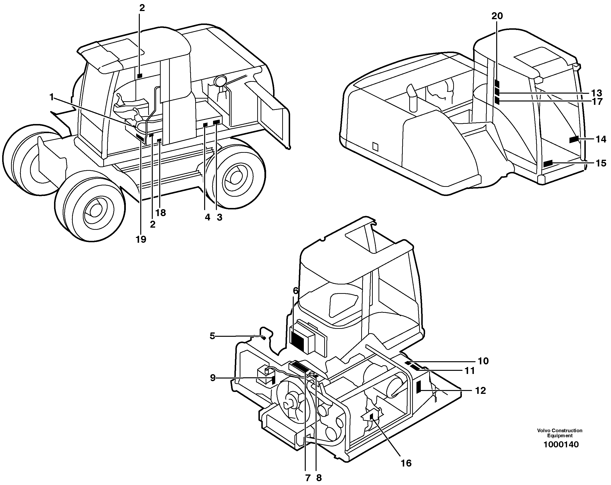 Sign plates and transfer,inner location — volvo parts diagram