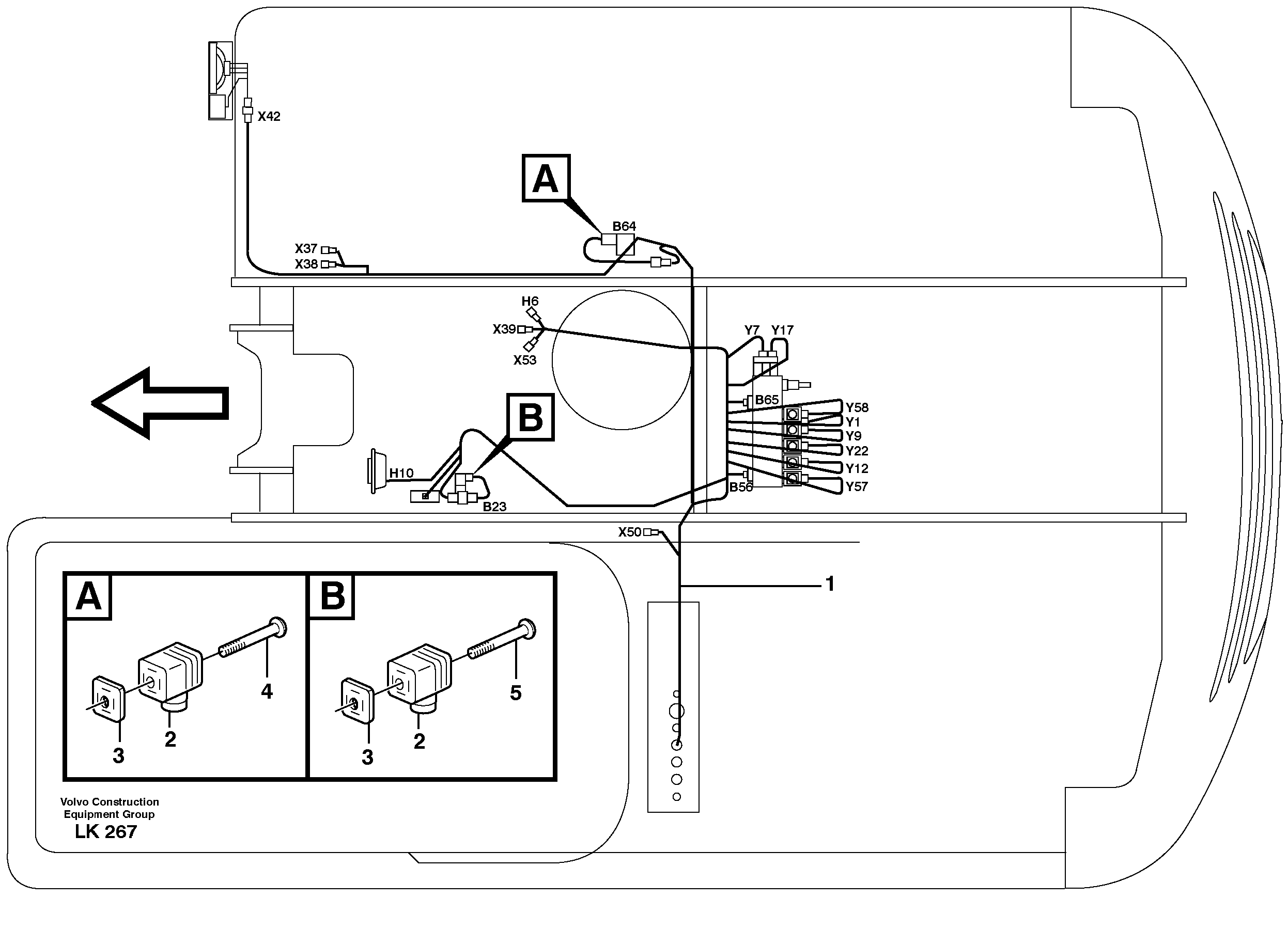 Cable harnesses,upper section, L6, L7 — volvo parts diagram