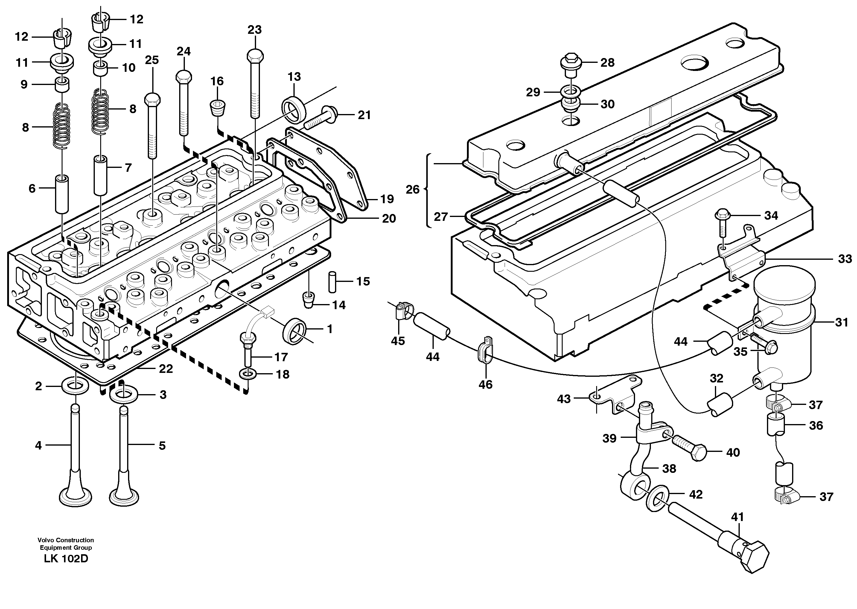 Cylinder head — volvo parts diagram
