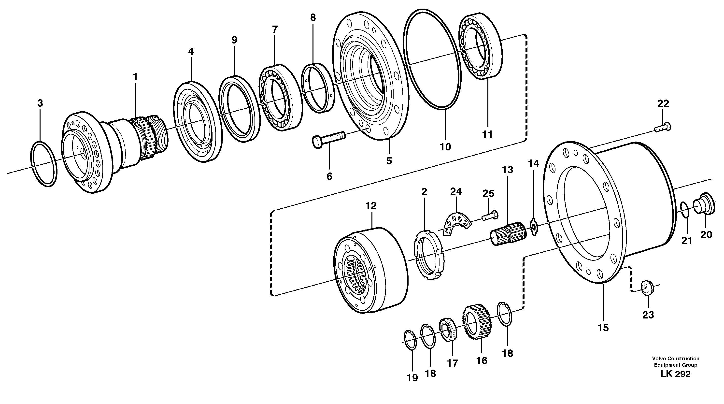 Hub retainer and planet carrier  14303091, 14303092 — volvo parts diagram