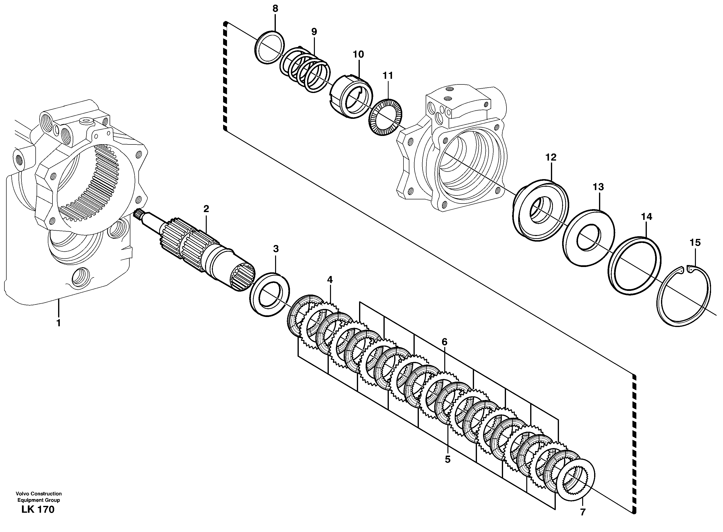 Rear axle, Clutch  14303090, 14303092, 14311155 — volvo parts diagram
