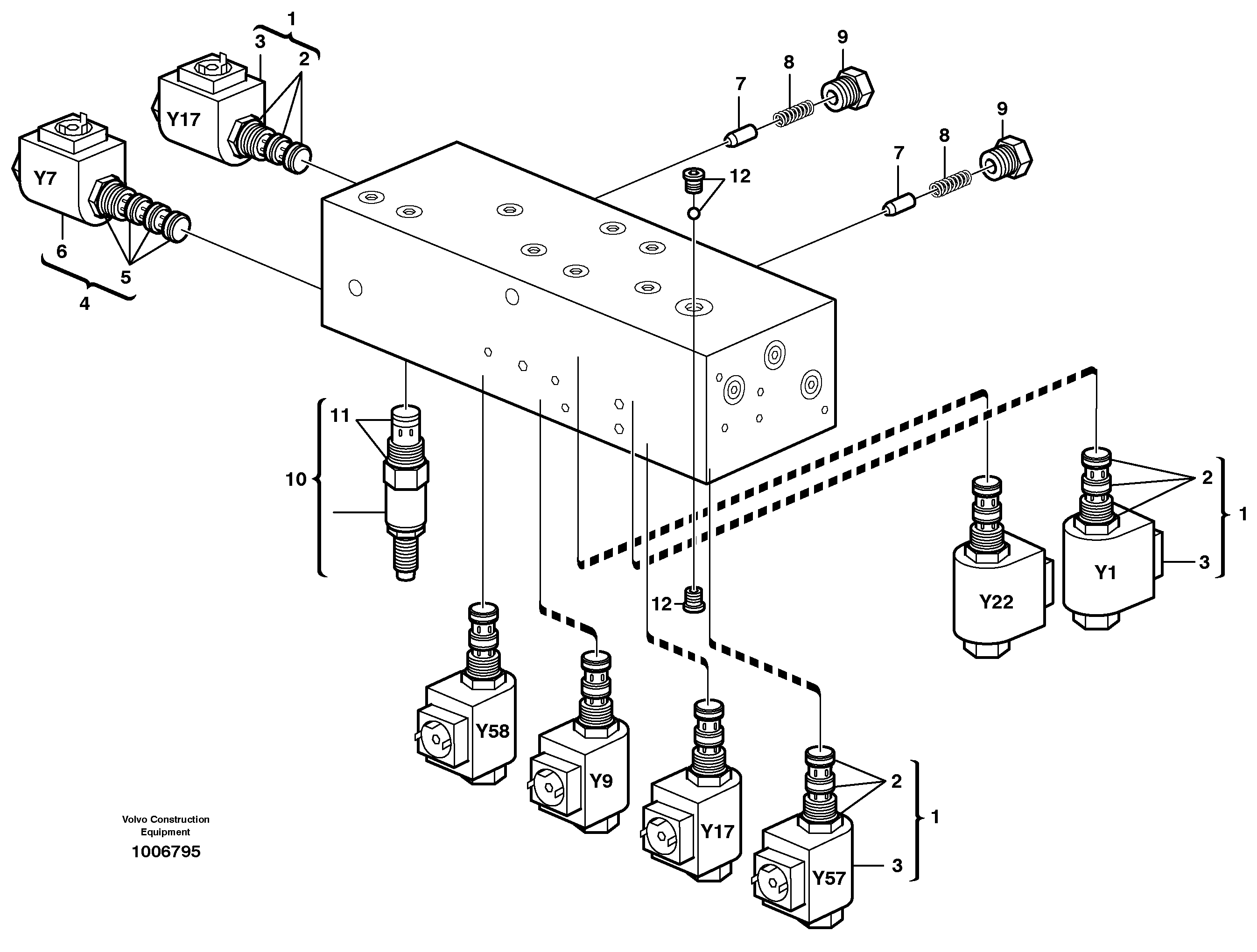 Servo valve body  SER NO - 1240 — volvo parts diagram